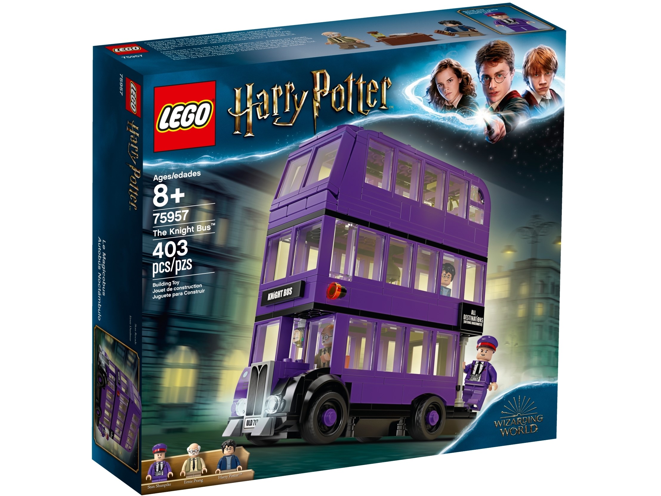 LEGO 75957 Harry Potter Der Fahrende Ritter, Dreifachdeckerbus mit 3 Minifiguren