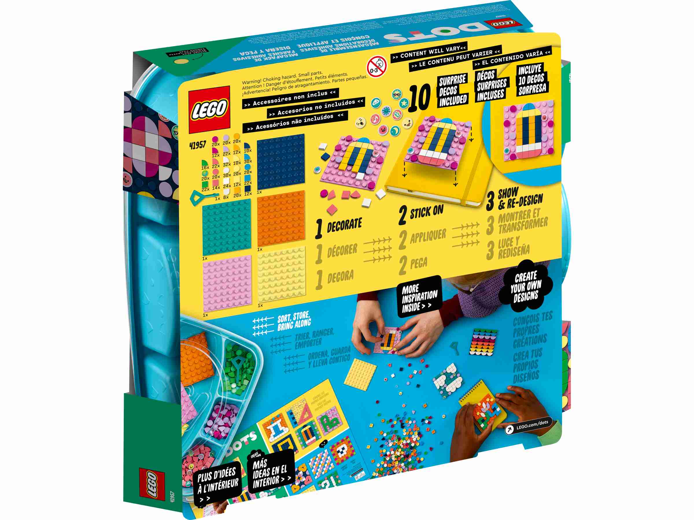 LEGO 41957 DOTS Kreativ-Aufkleber-Set, 5in1 DIY Bastelset für Kinder ab 6 Jahren
