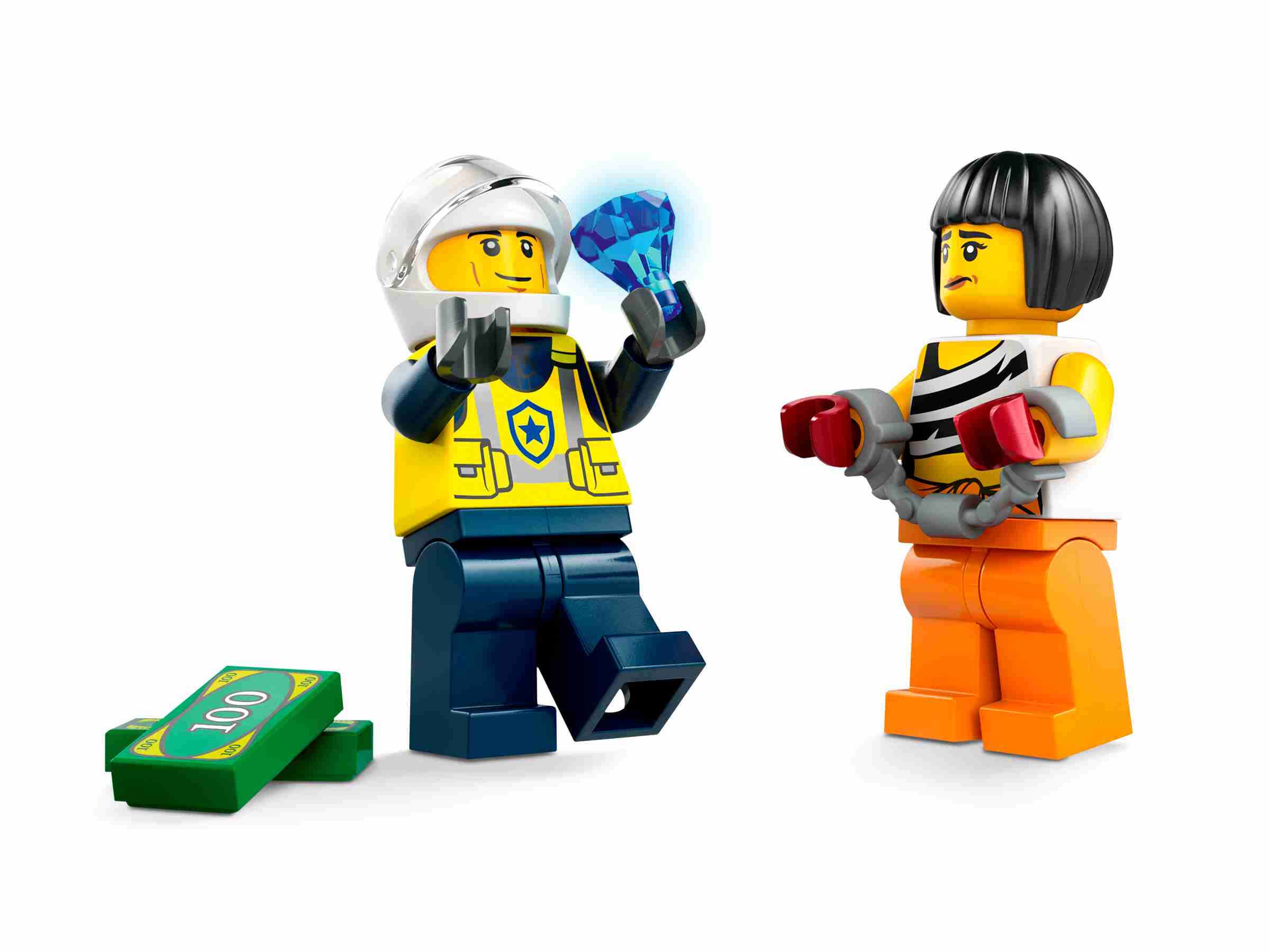 LEGO 60415 City Verfolgungsjagd mit Polizeiauto und Muscle Car, 2 Minifiguren