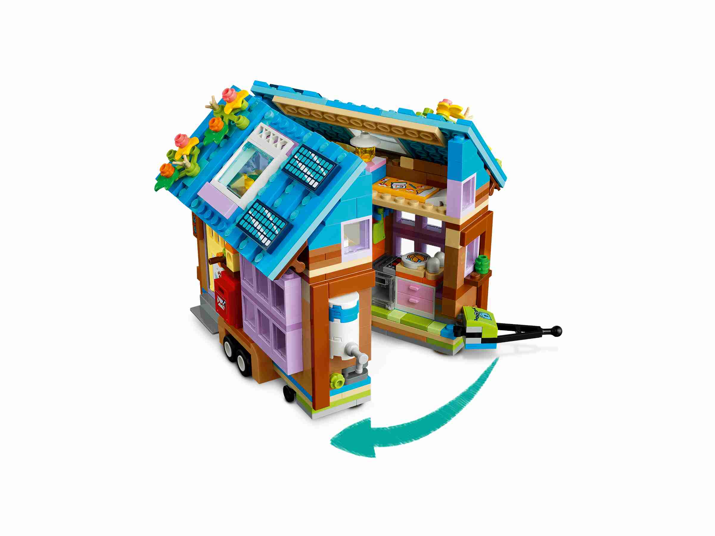 LEGO 41735 Friends Mobiles Haus, 3 Spielfiguren und 3 Tiere, Tiny House