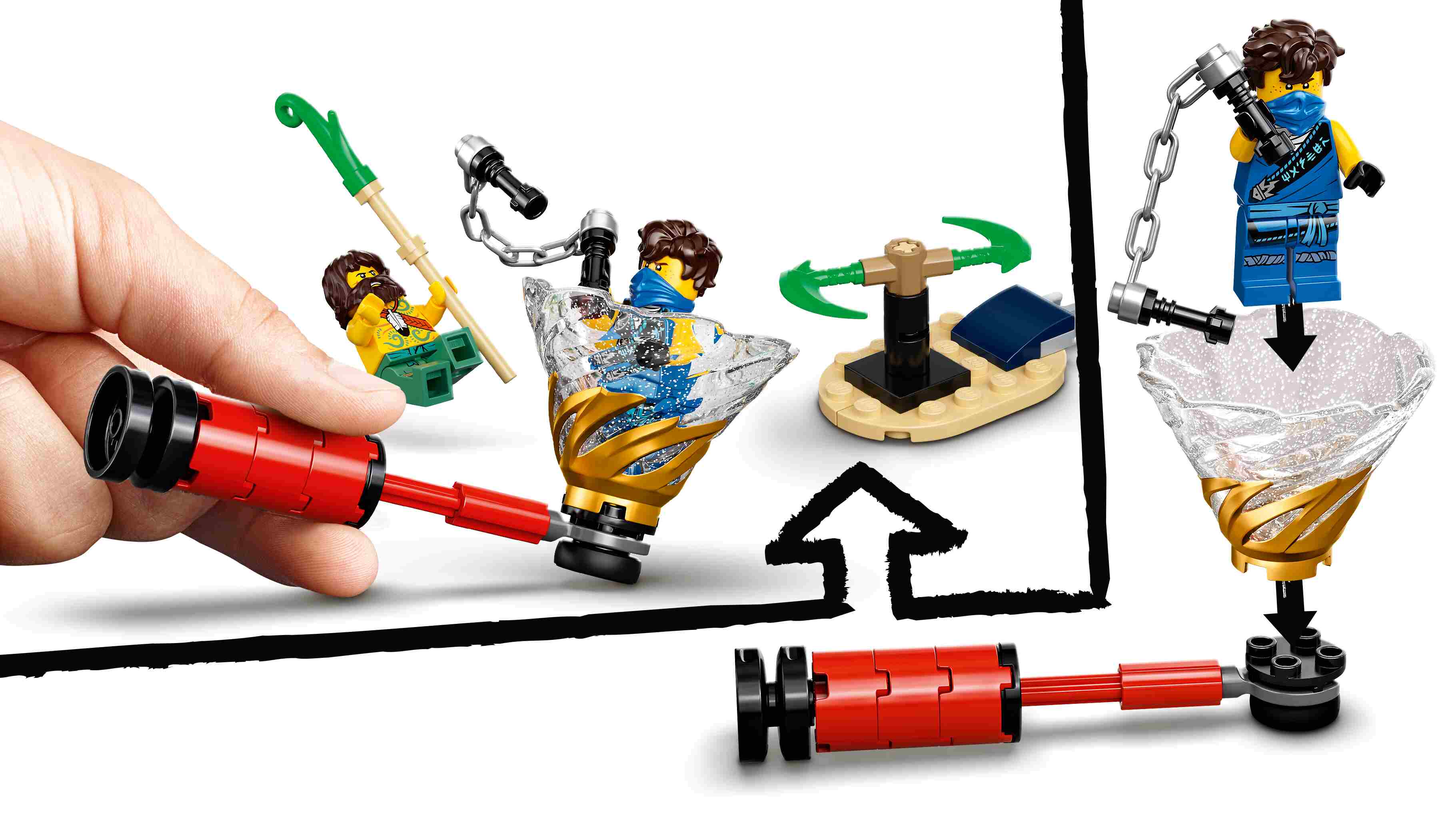 LEGO 71735 NINJAGO Turnier der Elemente Tempel Bauset mit Kampfarena und Figuren