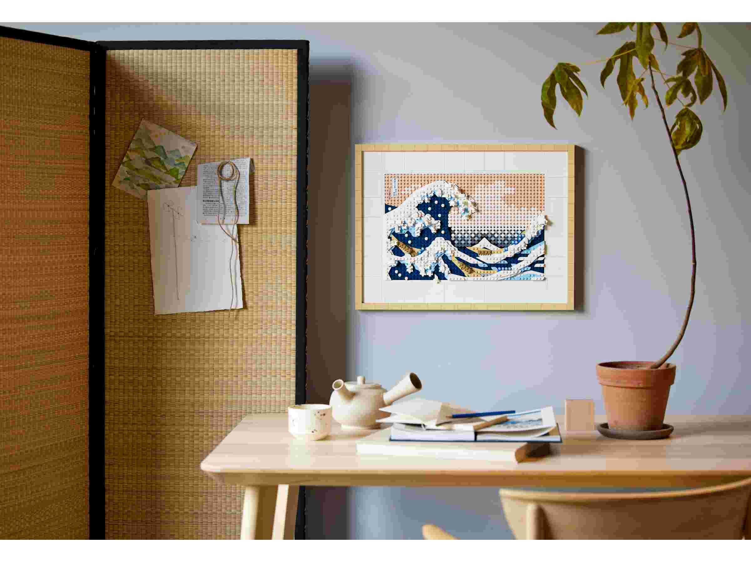 LEGO 31208 Art Hokusai – Große Welle, 6 Wanddekorplatten, 2 Aufhänger