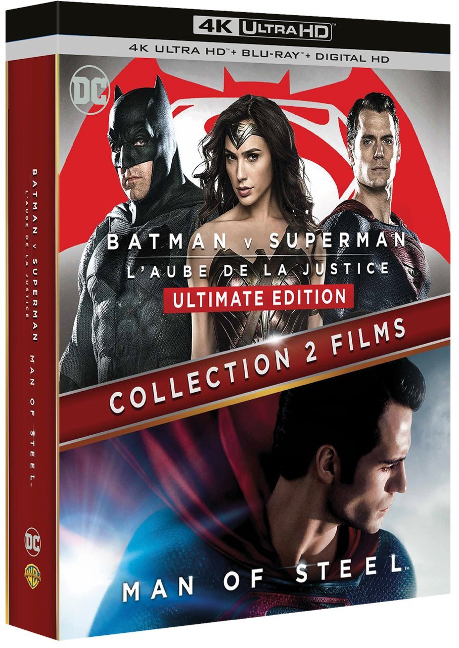 BATMAN VS SUPERMAN / MAN OF STEEL - Coffret 2 Films - Blu-Ray 4K - DC COMICS