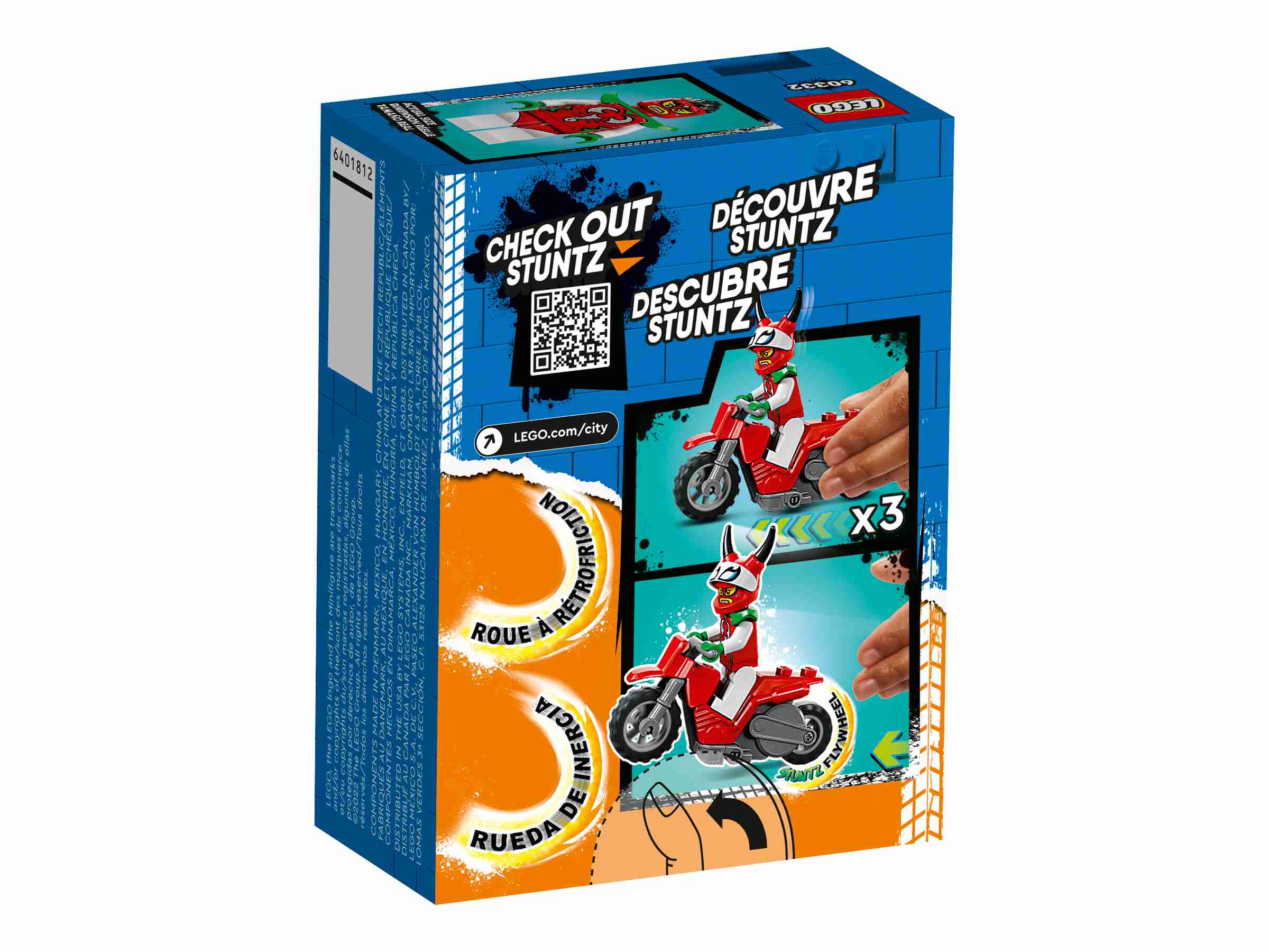 LEGO 60332 City Stuntz Skorpion-Stuntbike, Set mit Motorrad und Minifigur