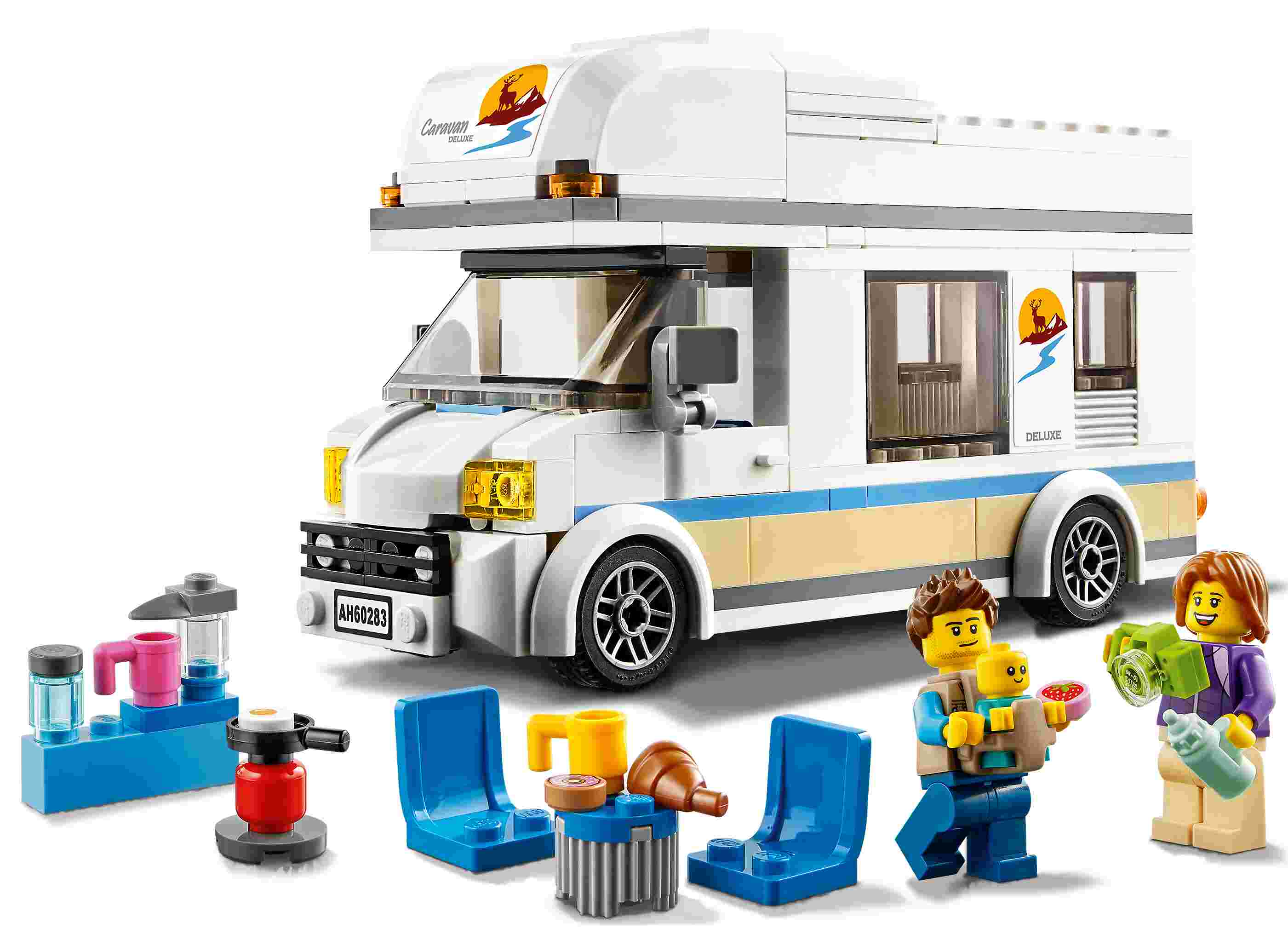 LEGO 60283 City Ferien-Wohnmobil mit 3 Minifiguren und Campingausrüstung