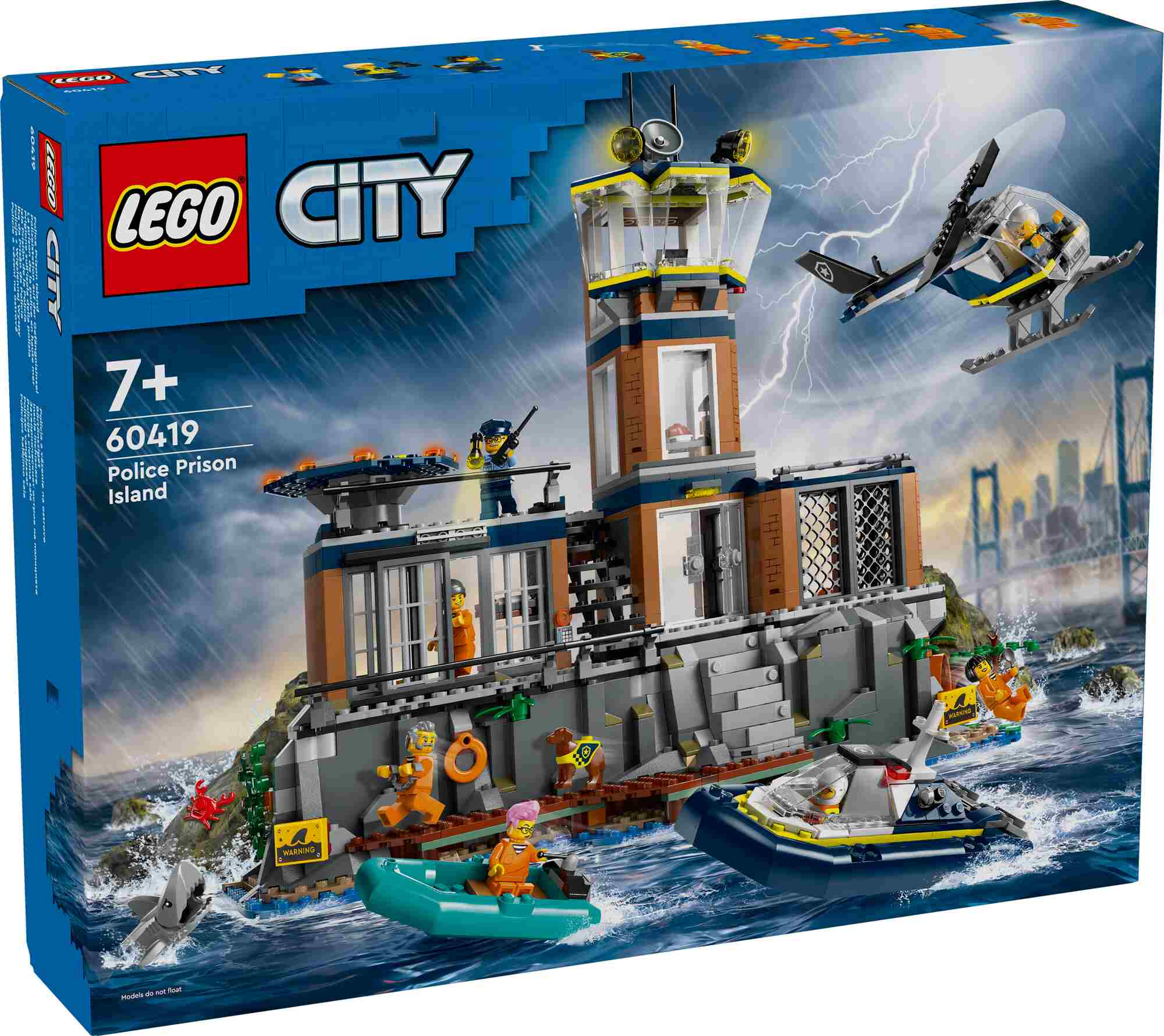 LEGO 60419 City Polizeistation auf der Gefängnisinsel, 3 Polizisten, 4 Häftlinge