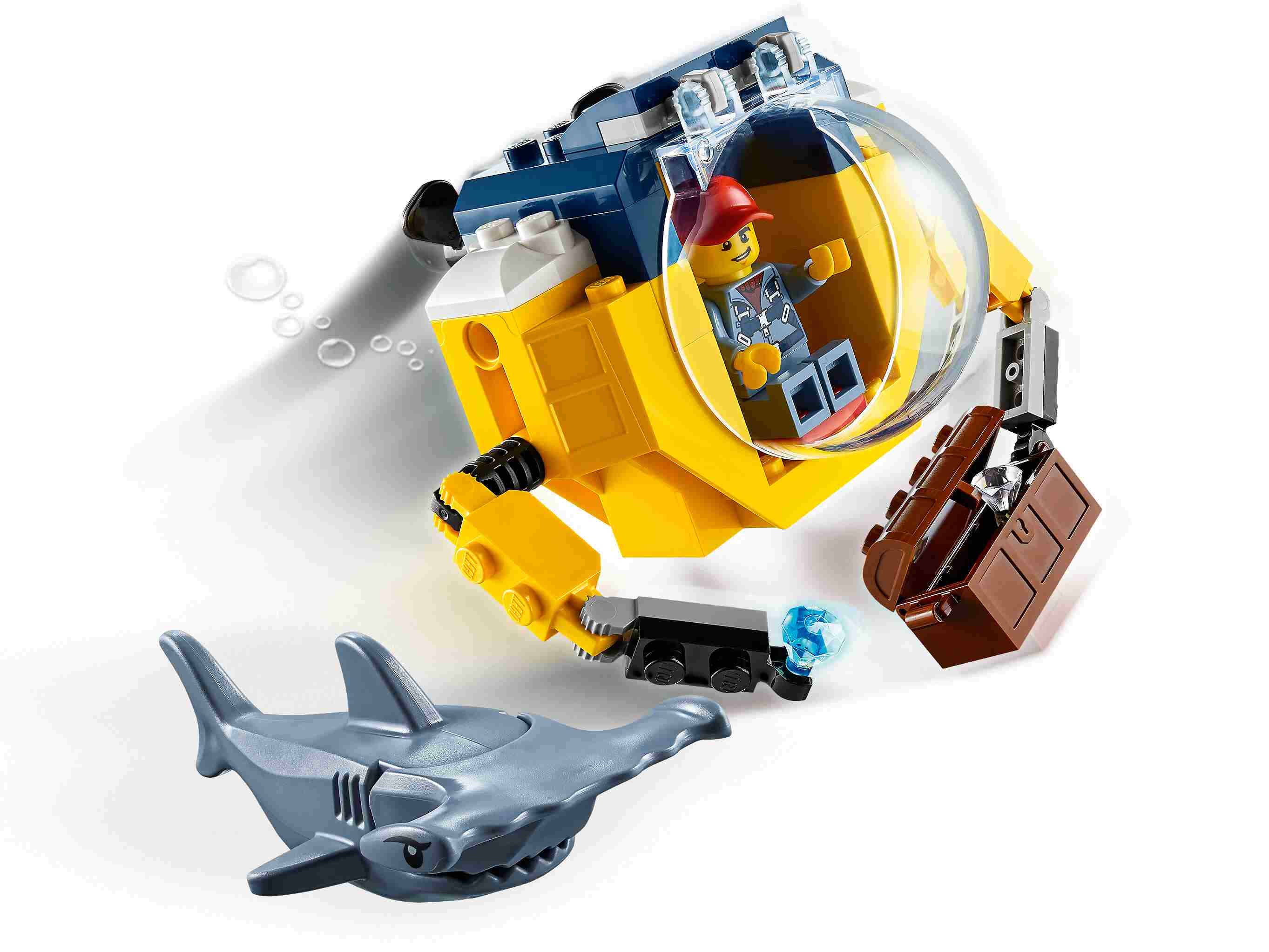 LEGO 60263 City Mini-U-Boot für Meeresforscher Unterwasser Set + Hammerhai