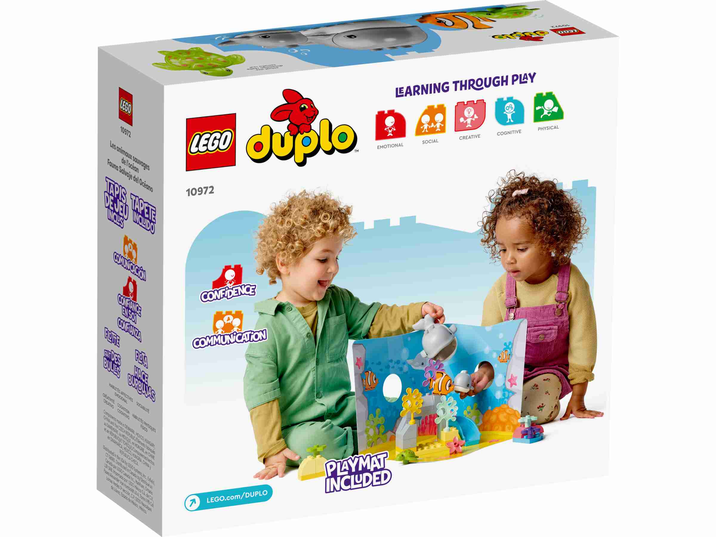 LEGO 10972 DUPLO Wilde Tiere des Ozeans mit Meerestieren und Spielmatte