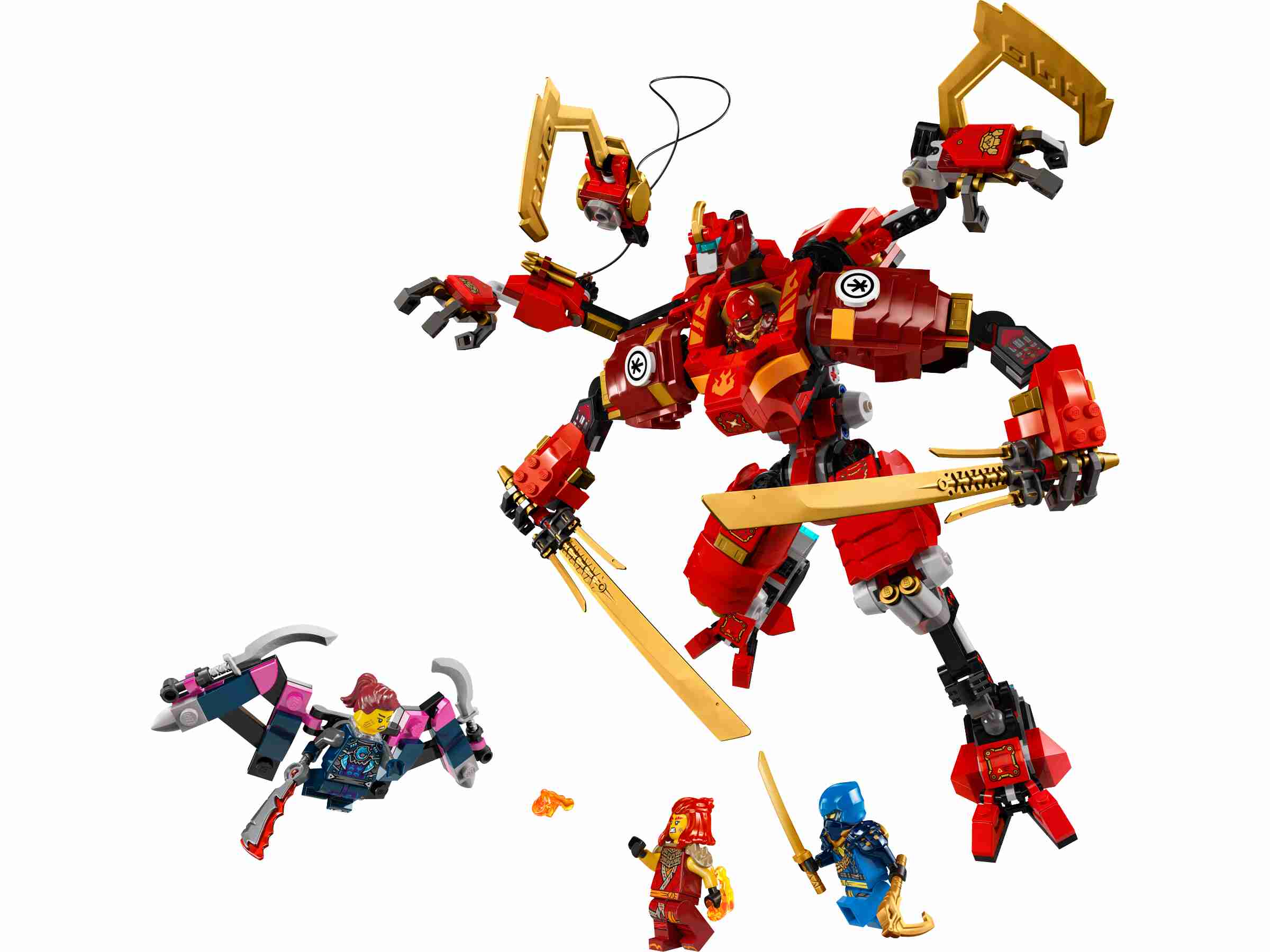 LEGO 71812 NINJAGO Kais Ninja-Kletter-Mech, 2 Katanas, bewegliche Actionfigur