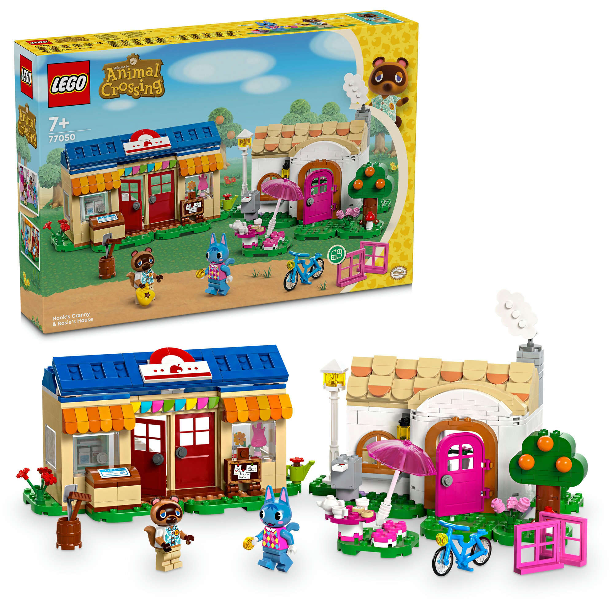 LEGO 77050 Animal Crossing Nooks Laden und Sophies Haus, 2 Minifiguren, 2 Häuser
