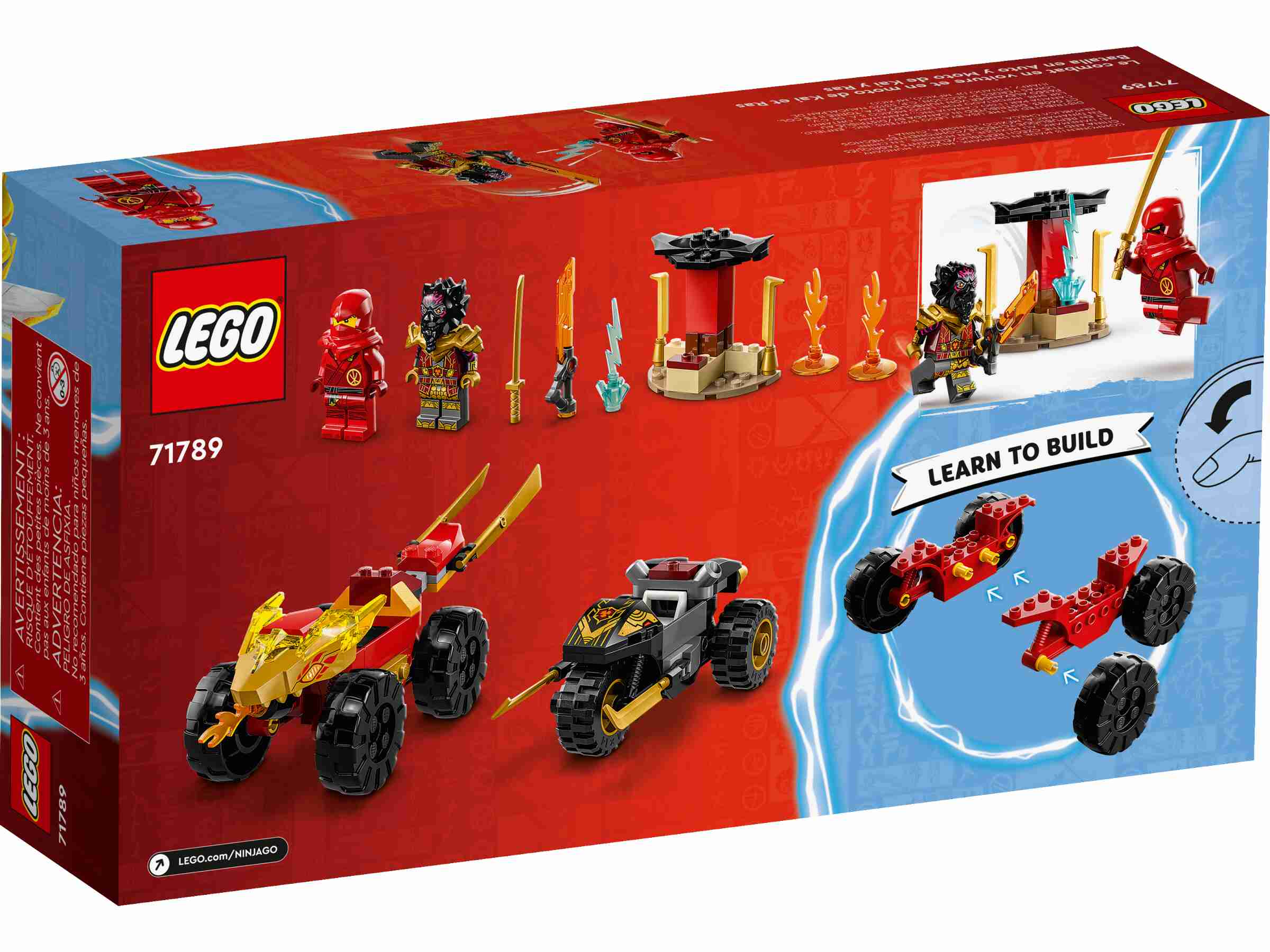 LEGO 71789 NINJAGO Verfolgungsjagd mit Kais Flitzer und Ras' Motorrad