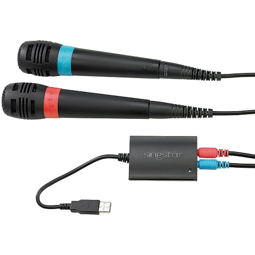 2 Original Sony SingStar Mikrofone inkl. USB-Adapter, PS2 PS3 PS4 kompatibel [PlayStation 4]