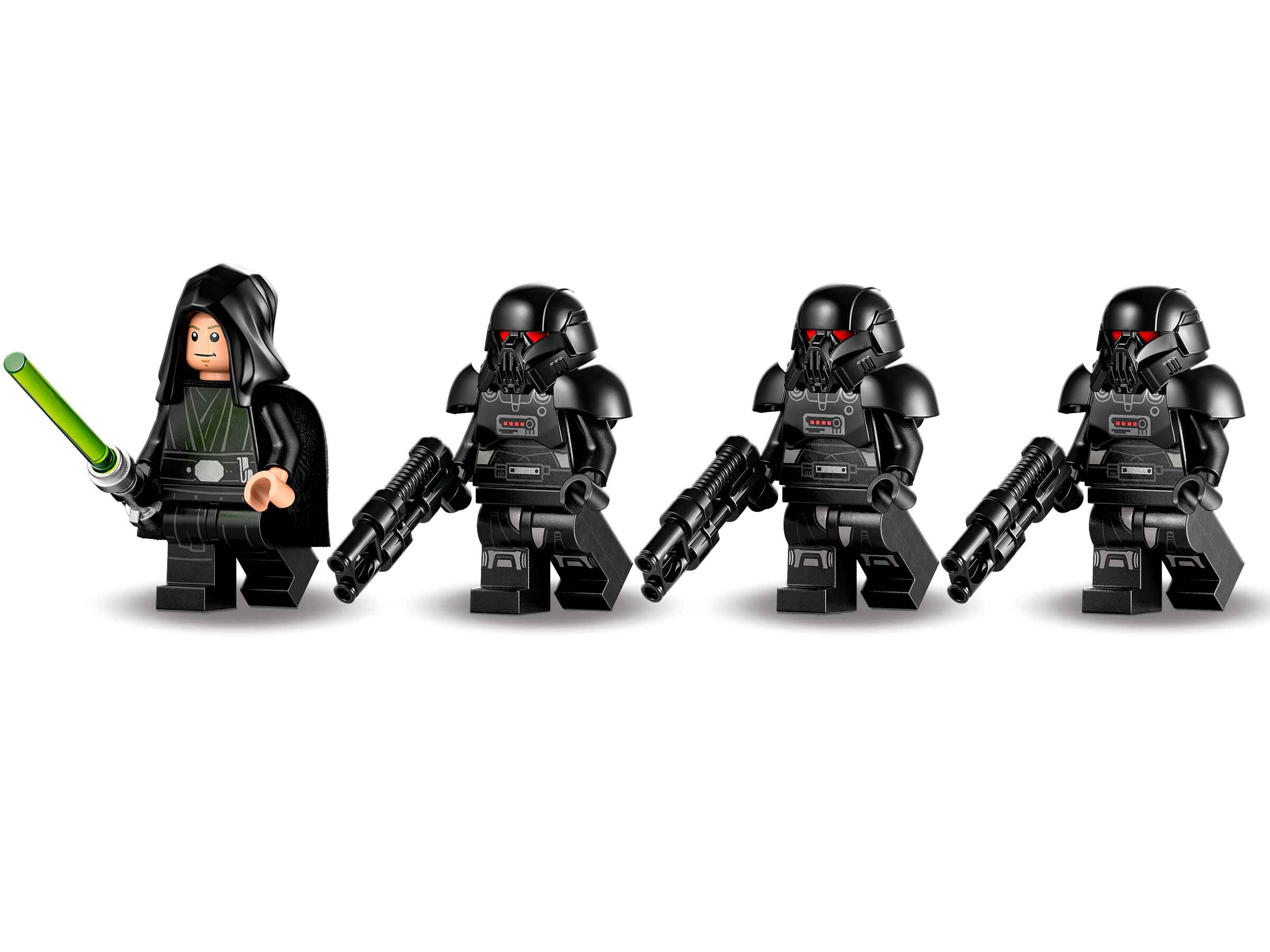 LEGO 75324 Star Wars Angriff der Dark Trooper, Luke Skywalker, 3 Dark Troopers