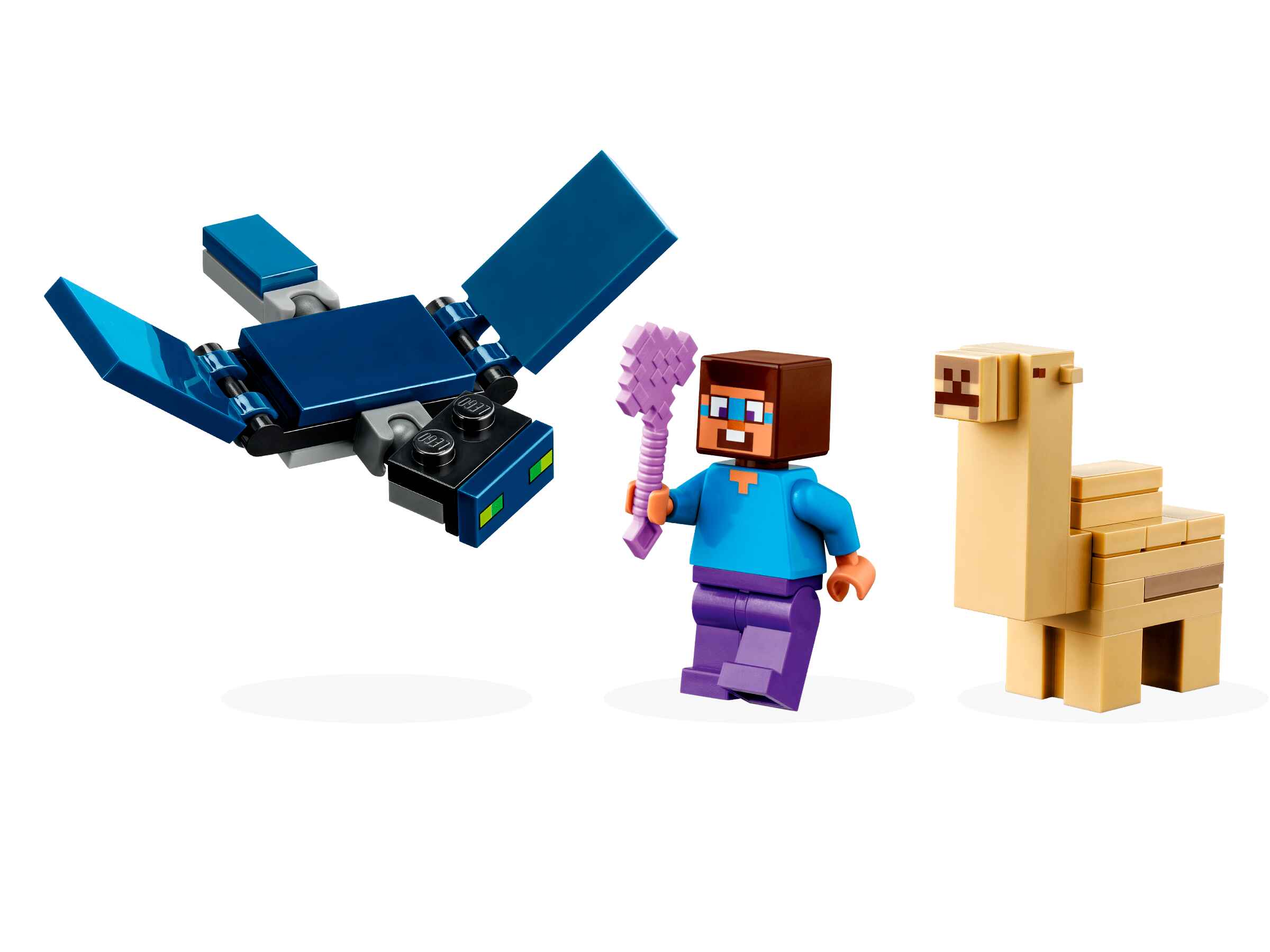 LEGO 21251 Minecraft Steves Wüstenexpedition, Steve, Phantom, Babykamel