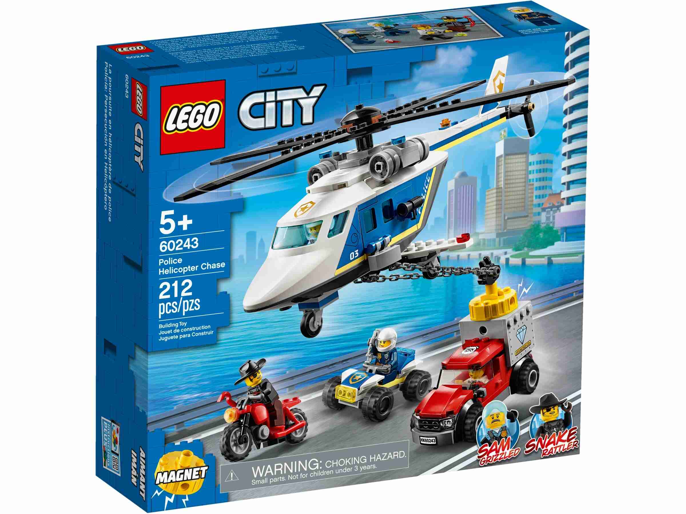 LEGO 60243 City Verfolgungsjagd mit dem Polizeihubschrauber, 4 Minifiguren