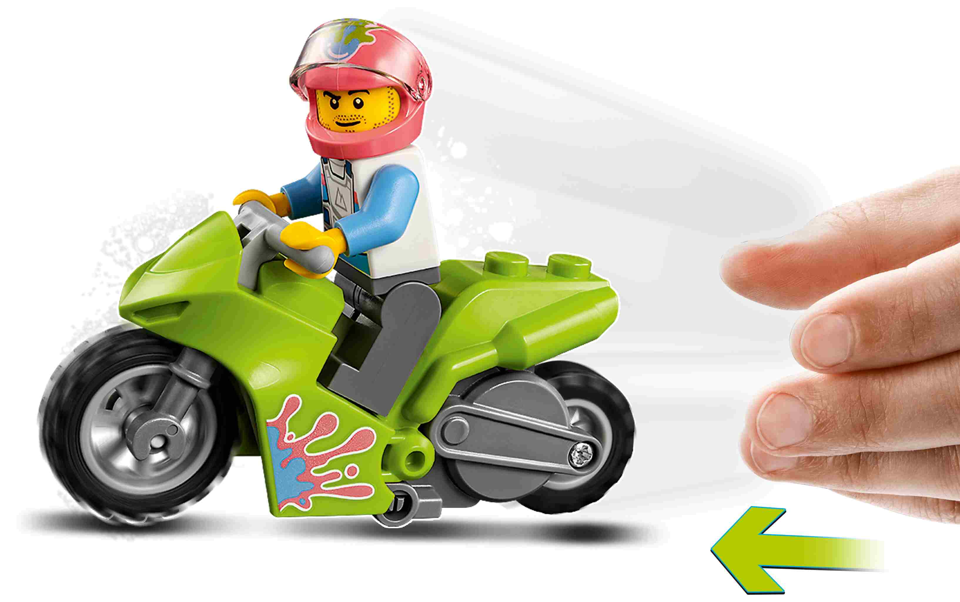 LEGO 60295 City Stuntz Stuntshow-Arena, Motorrad mit Schwungrad, 6 Minifiguren
