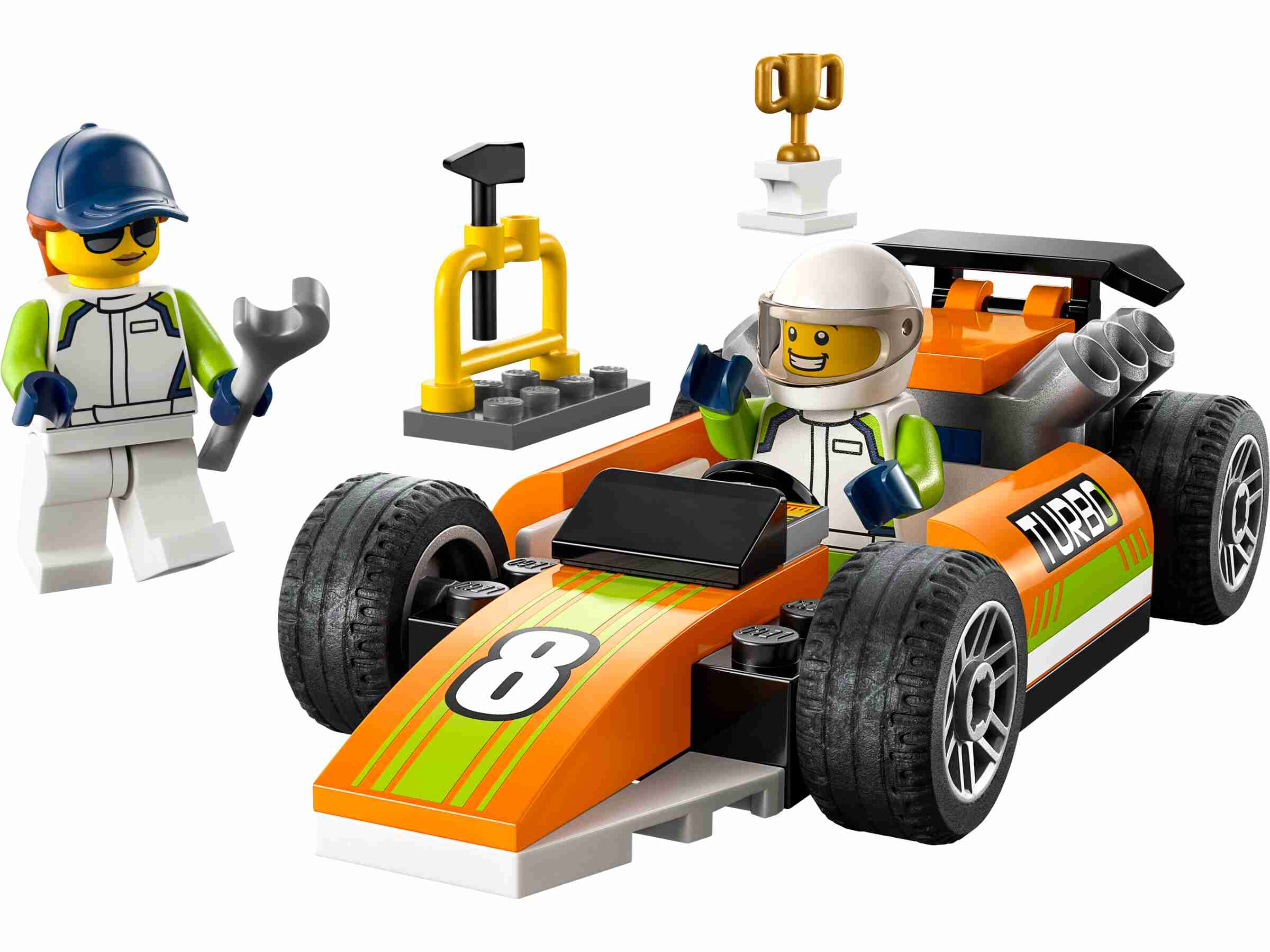 LEGO 60322 City Rennauto, Formel 1 Auto, 2 Minifiguren, Starke Fahrzeuge