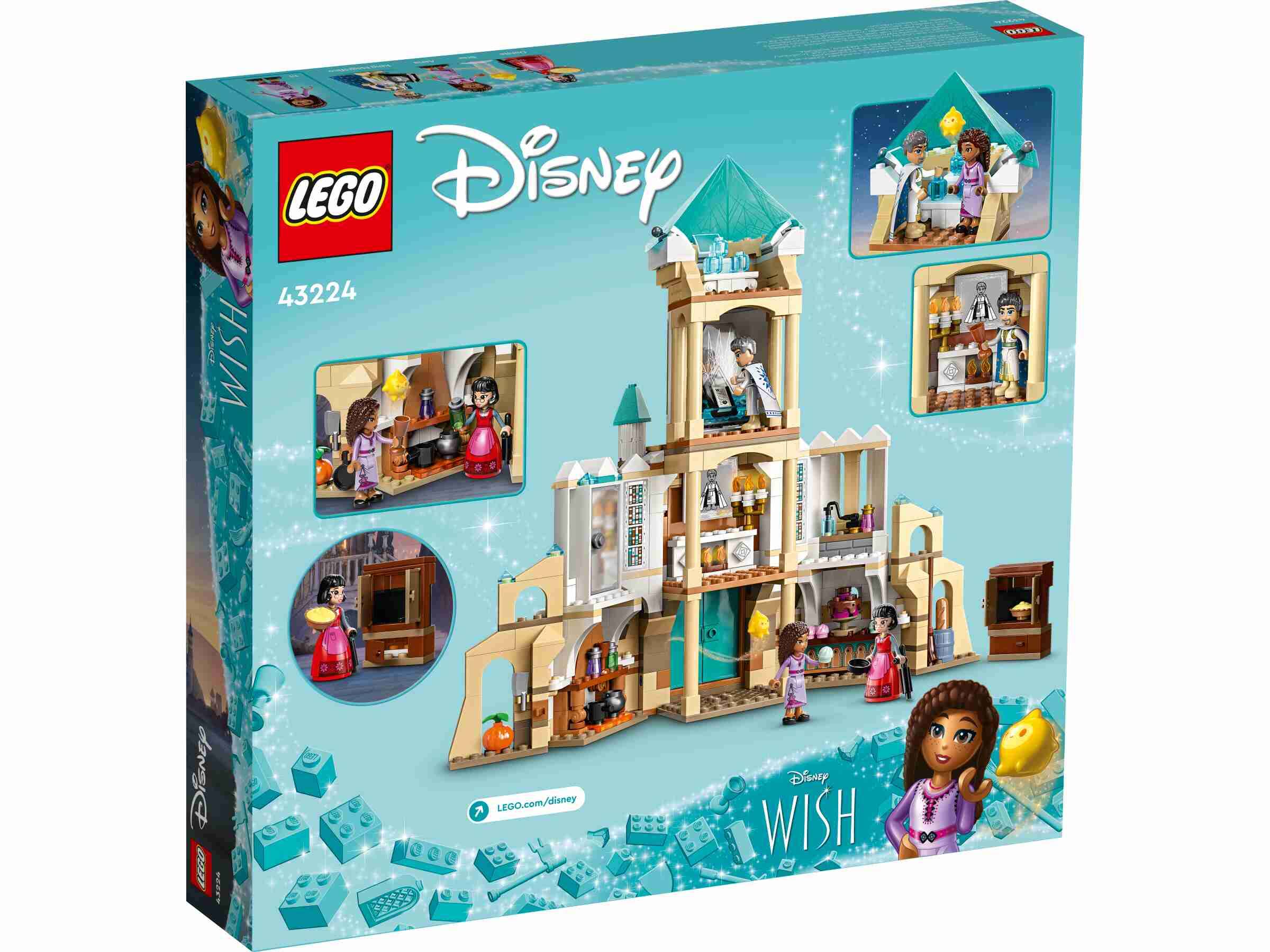 LEGO 43224 Disney Princess König Magnificos Schloss, 4 Etagen, 4 Charaktere, 