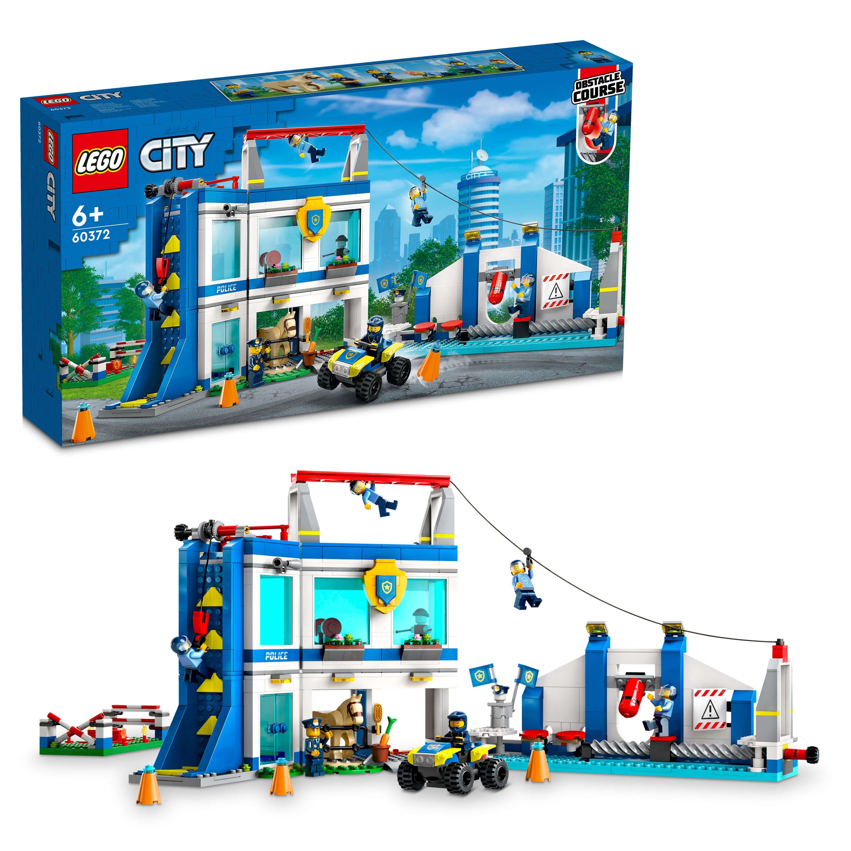 LEGO 60372 City Polizeischule, Quad, 6 Minifiguren, Pferd, Trainingsanlagen