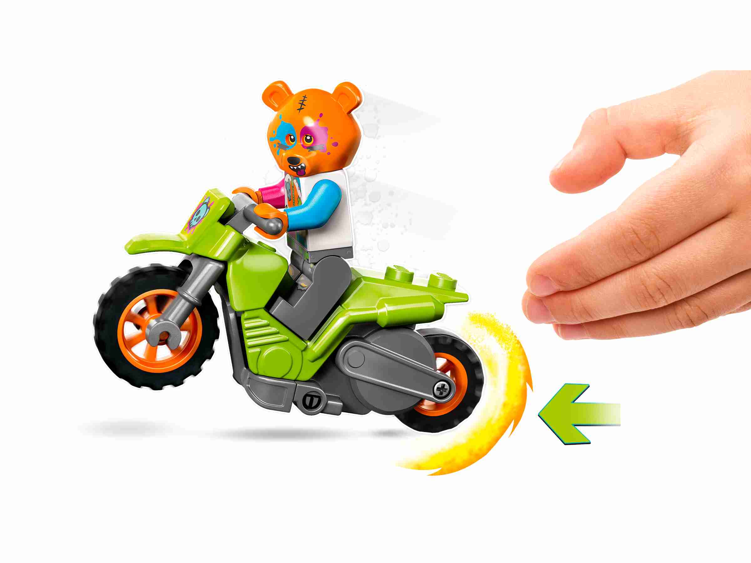 LEGO 60356 City Stuntz Bären-Stuntbike, Schwungrad, Stuntfahrer