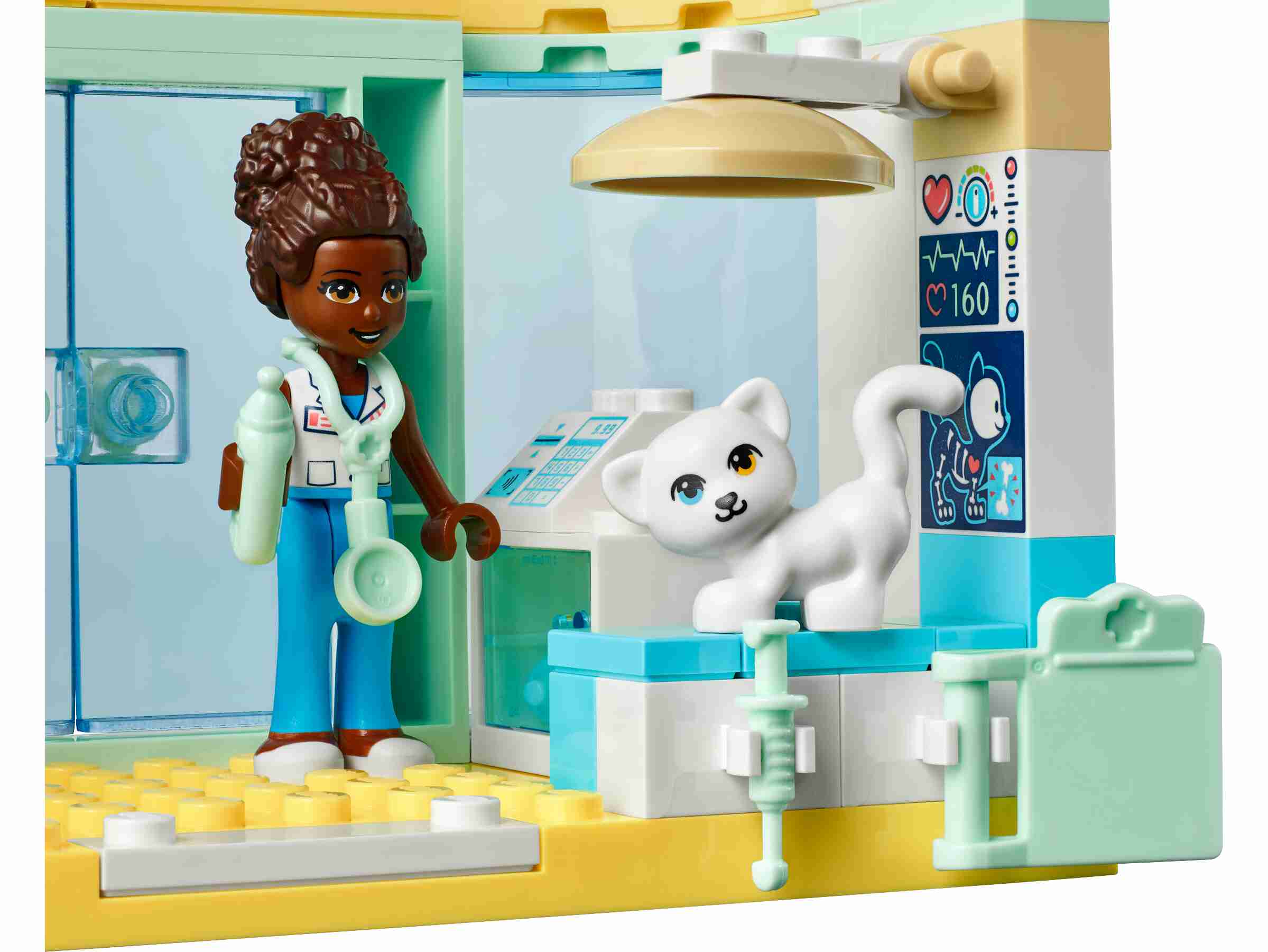LEGO 41695 Friends Tierklinik mit Mia Mini-Puppe, Katzen u. Kaninchenfiguren
