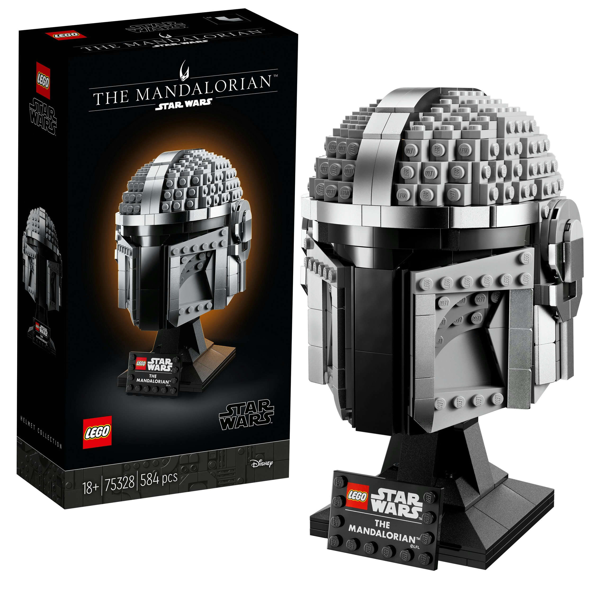 LEGO 75328 Star Wars Mandalorianer Helm, Modell zum Ausstellen, Sammlerstück