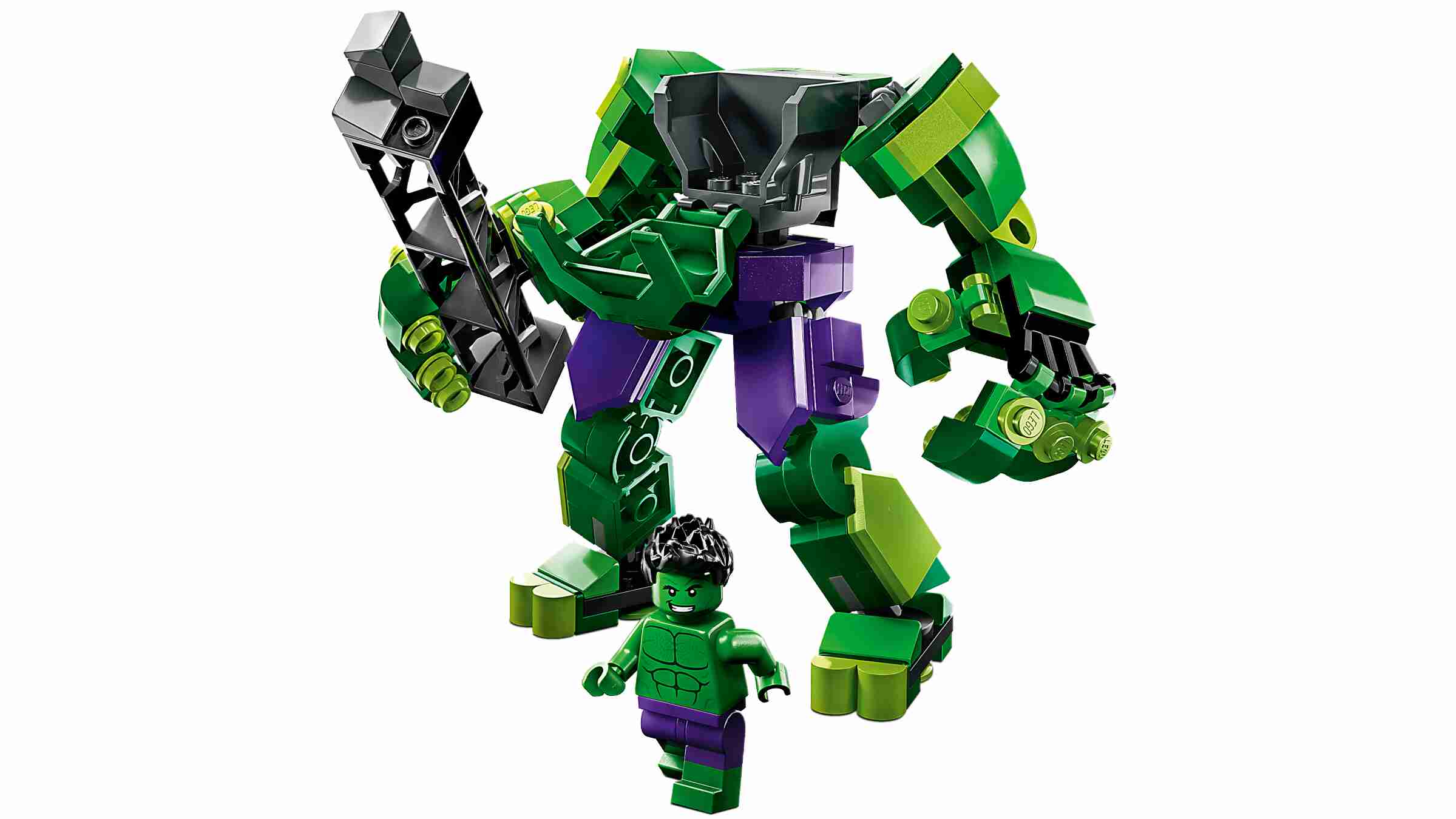 LEGO 76241 Marvel Hulk Mech, Hulk Minifigur, aufklappbares Cockpit