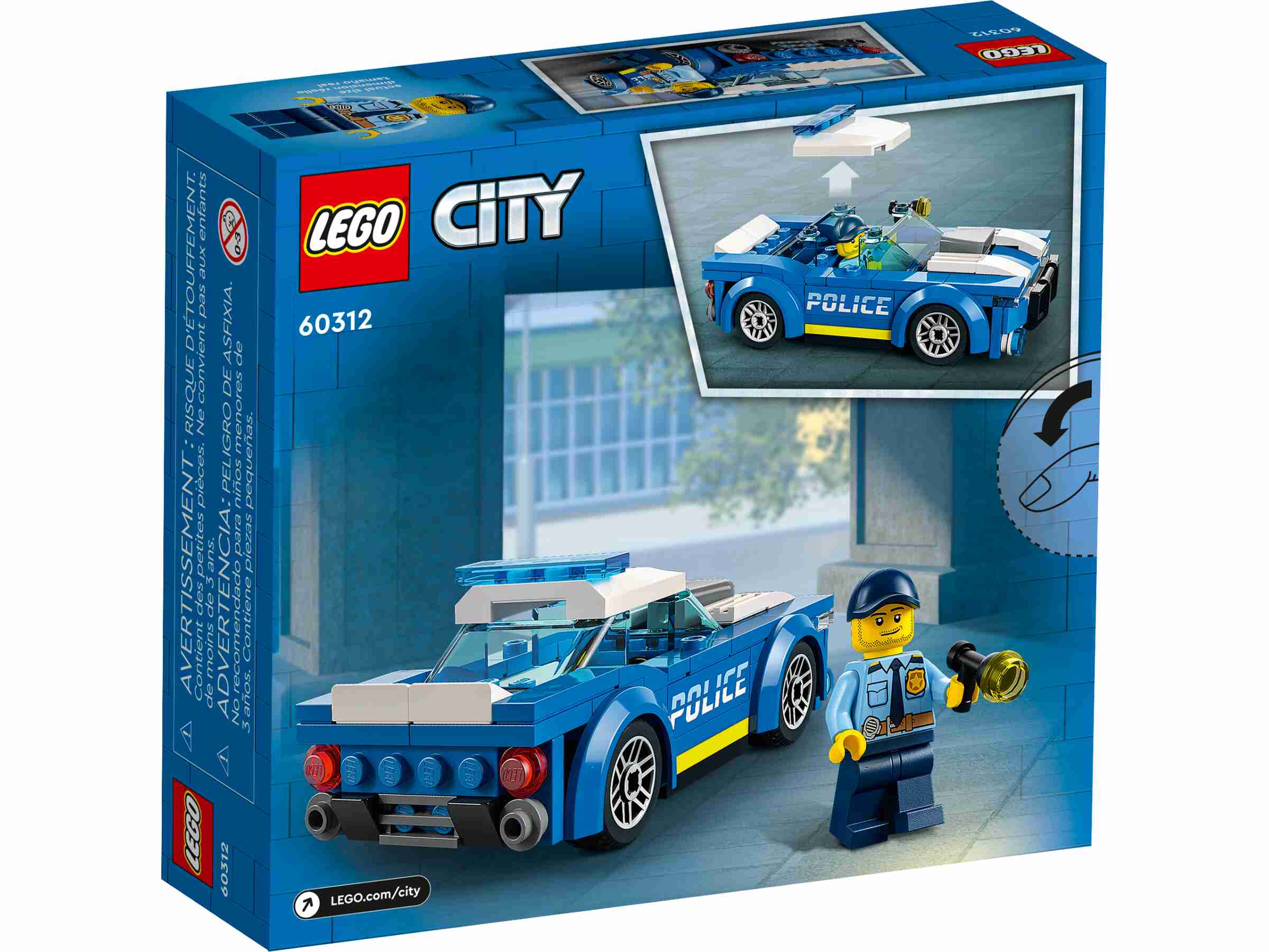 LEGO 60312 City Polizeiauto mit Polizisten-Minifigur mit Taschenlampe