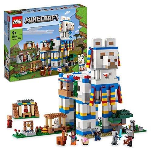 LEGO 21188 Minecraft Das Lamadorf strotzt vor Charakteren, Zubehör u.Funktionen