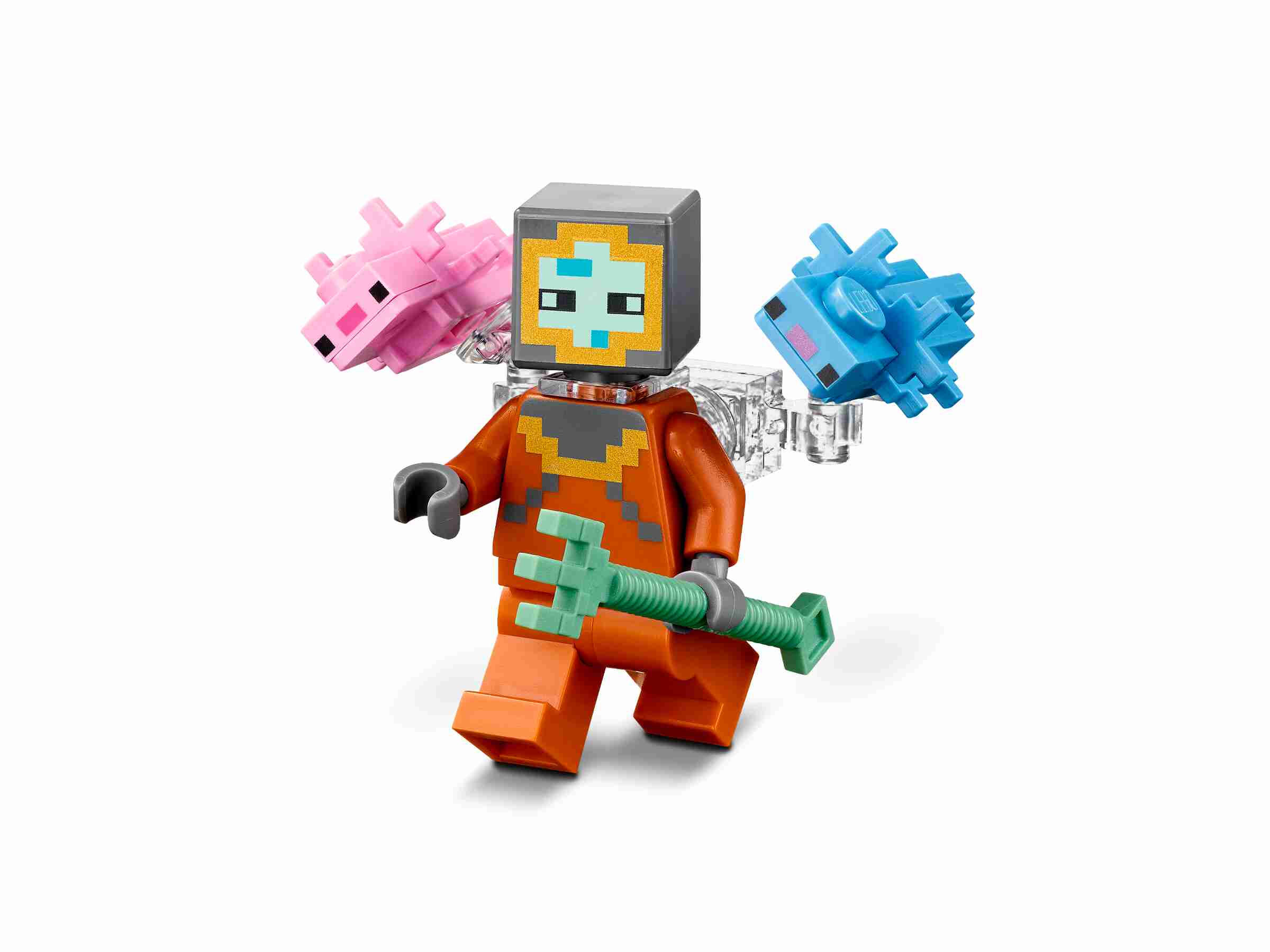 LEGO 21180 Minecraft Das Wächterduell, Ozeanmonument mit Wächtern, 3 Axolotl