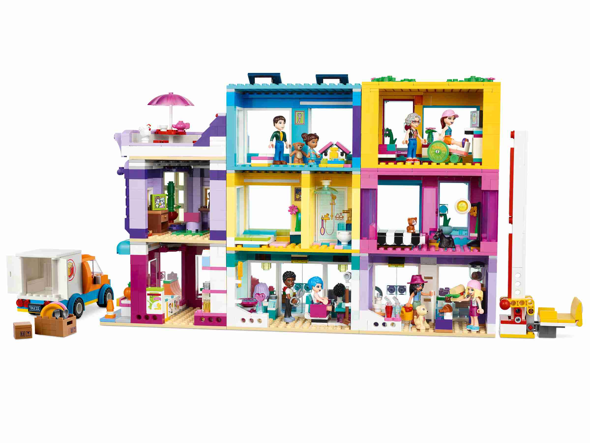 LEGO 41704 Friends Wohnblock in Heartlake City mit Friseursalon und Café