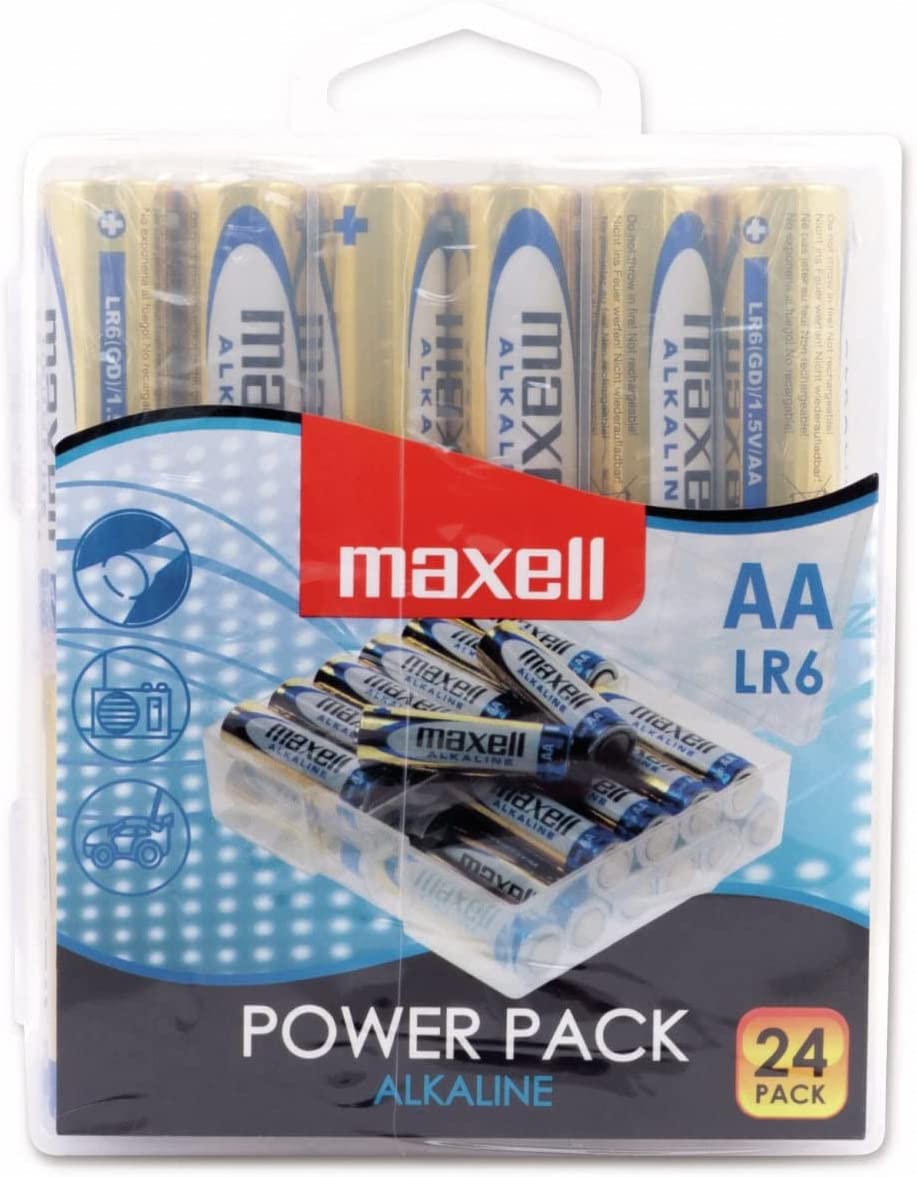 Maxell AA Mignon LR6, 1.5V Alkaline Batterie, MN1500, 24er-Pack