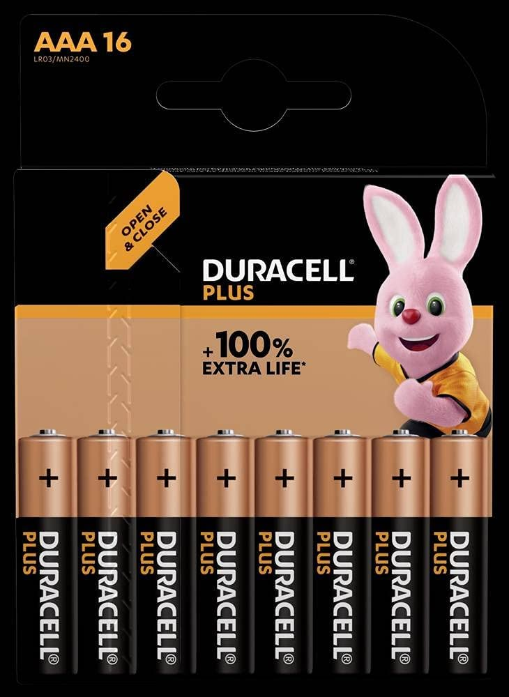 Duracell Plus AAA Micro LR03, 1.5V Alkaline Batterie, MN2400, 16er-Pack