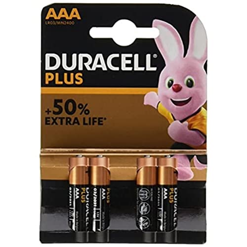 Duracell Plus LR03, 1.5V Alkaline Batterie, AAA Micro MN2400, 4er-Pack