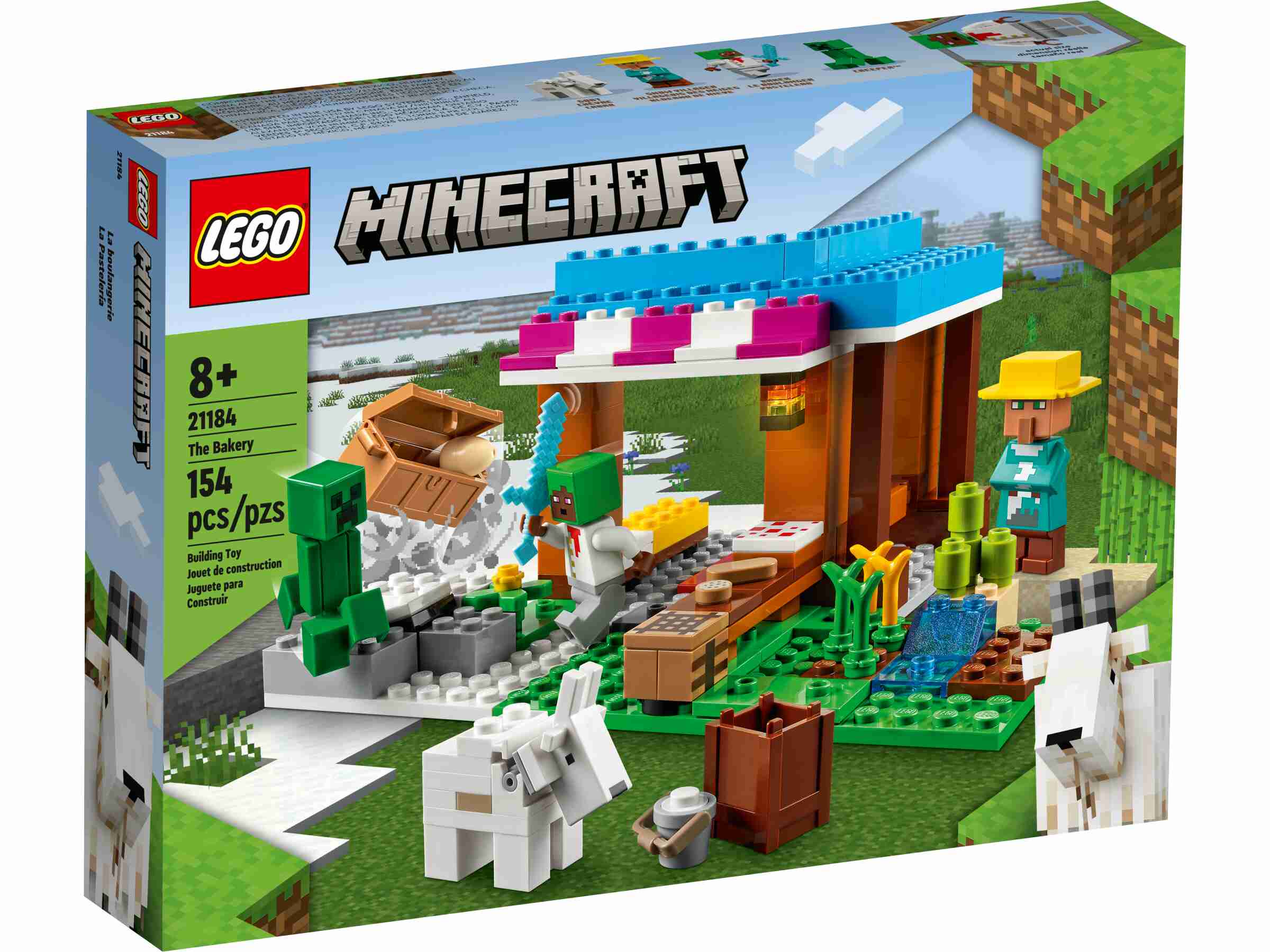 LEGO 21184 Minecraft Die Bäckerei modulares Spielzeug-Set mit Creeper