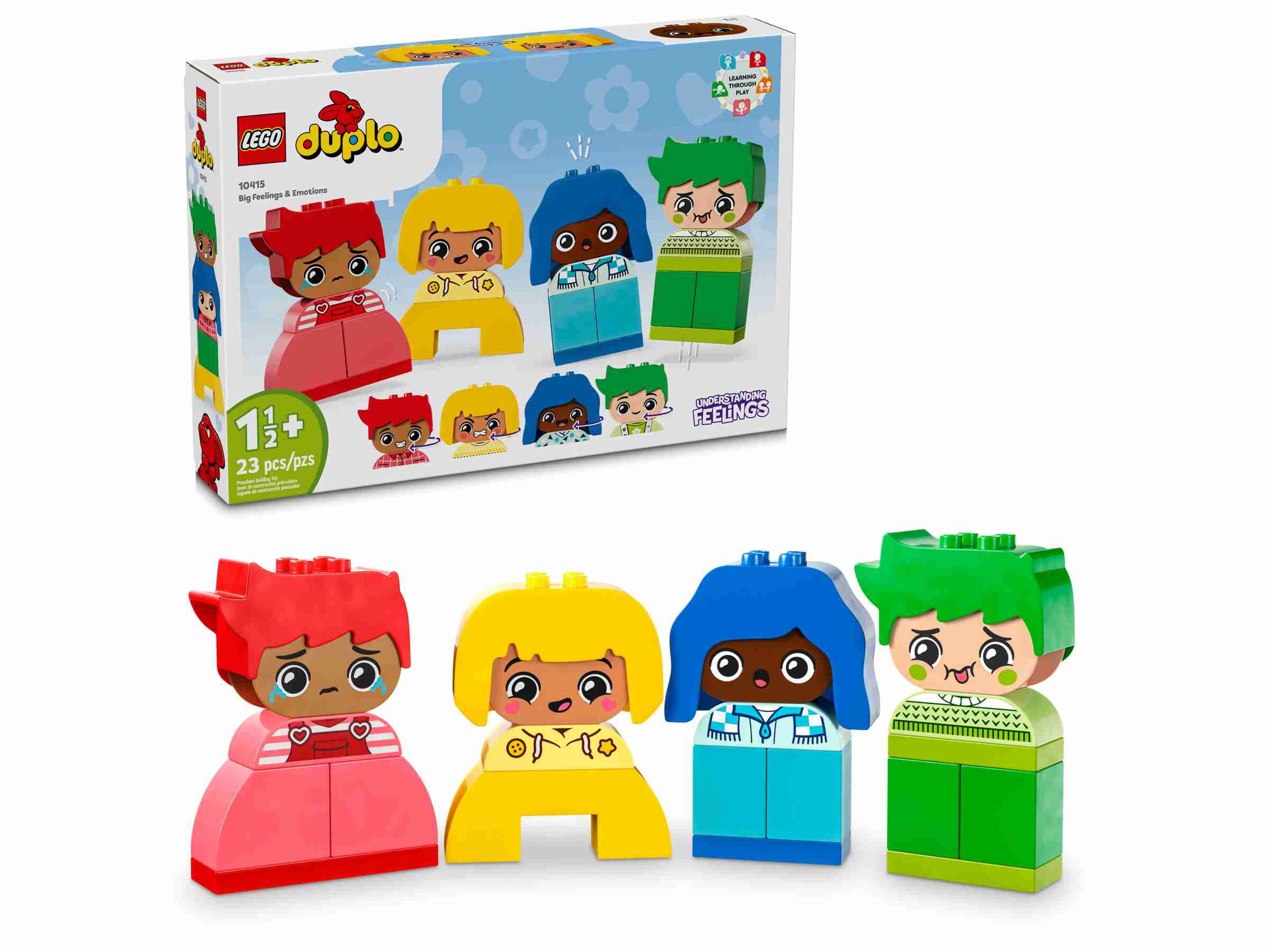 LEGO 10415 DUPLO Große Gefühle, 4 Figuren mit jeweils 2 Gesichtern