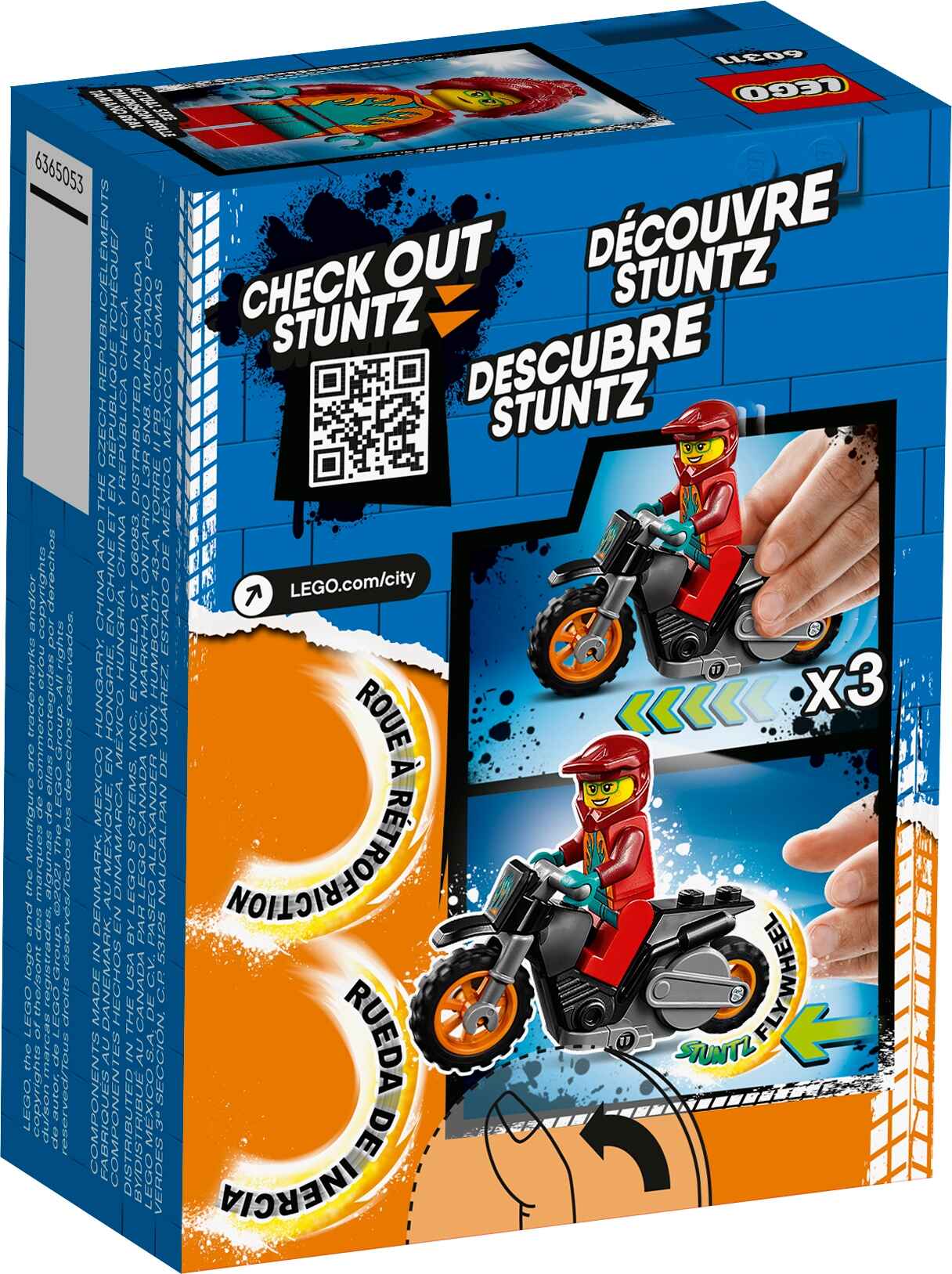 LEGO 60311 City Stuntz Feuer-Stuntbike, Schwungradantrieb, Freya McCloud