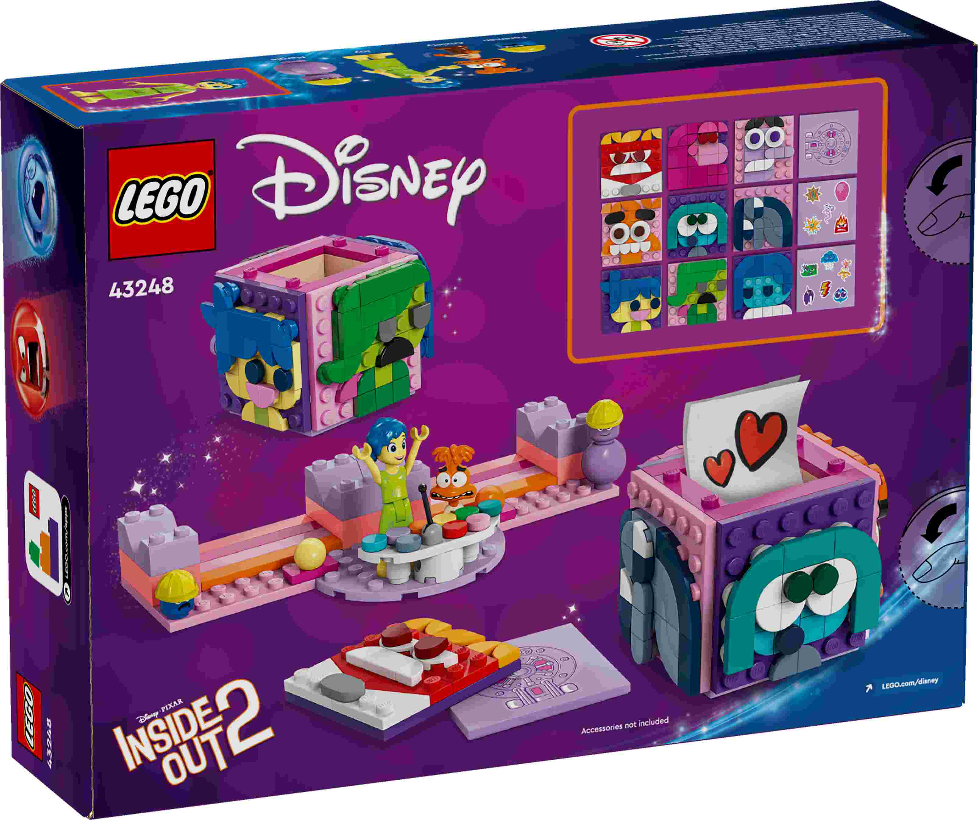 LEGO 43248 Disney Alles steht Kopf 2 Stimmungswürfel, Figuren Freude und Angst