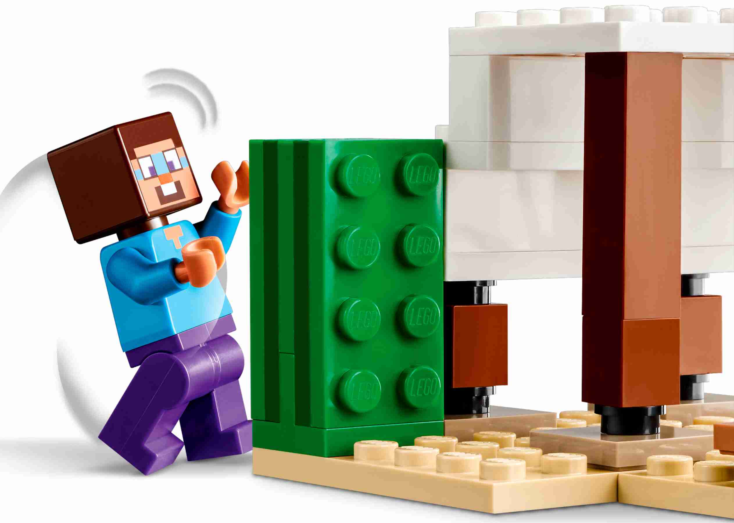 LEGO 21251 Minecraft Steves Wüstenexpedition, Steve, Phantom, Babykamel