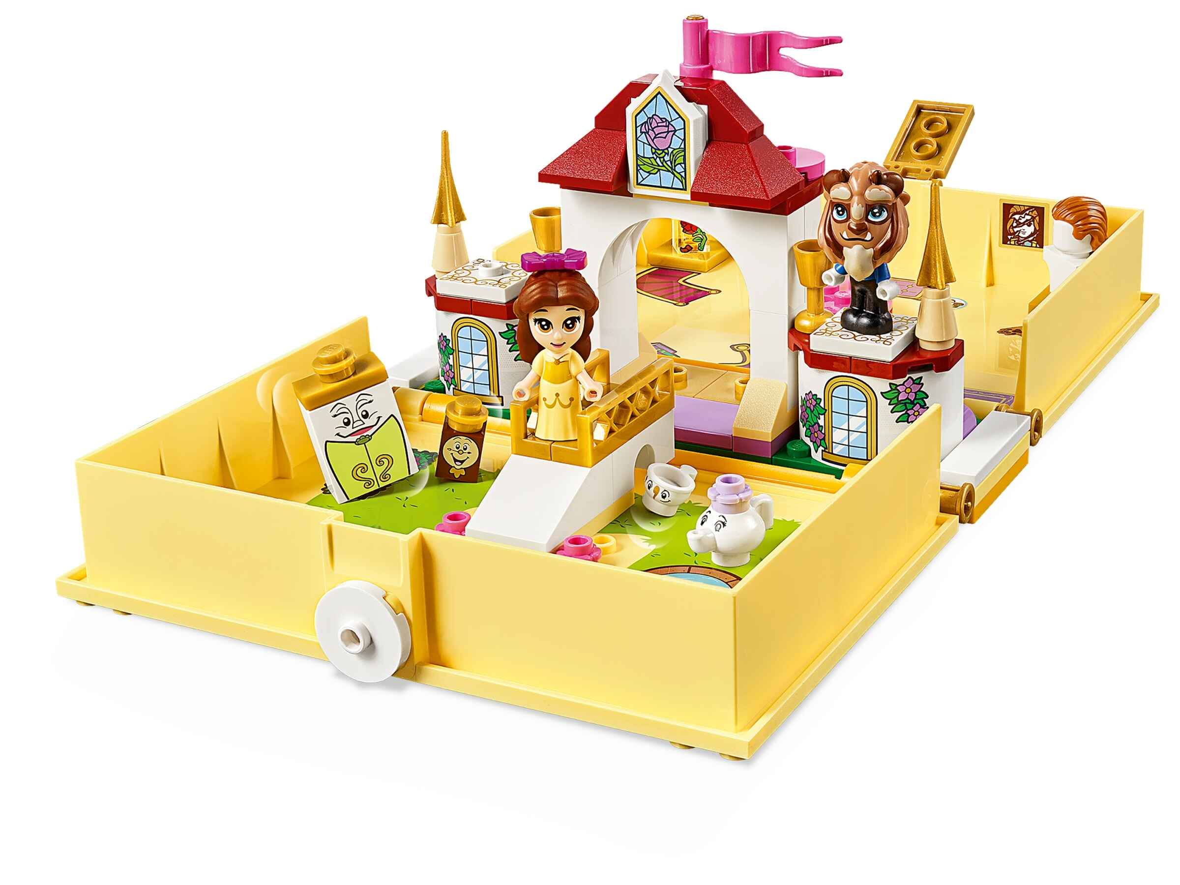 LEGO 43177 Disney Princess Belles Märchenbuch Abenteuer-Set, tragbares Spielset