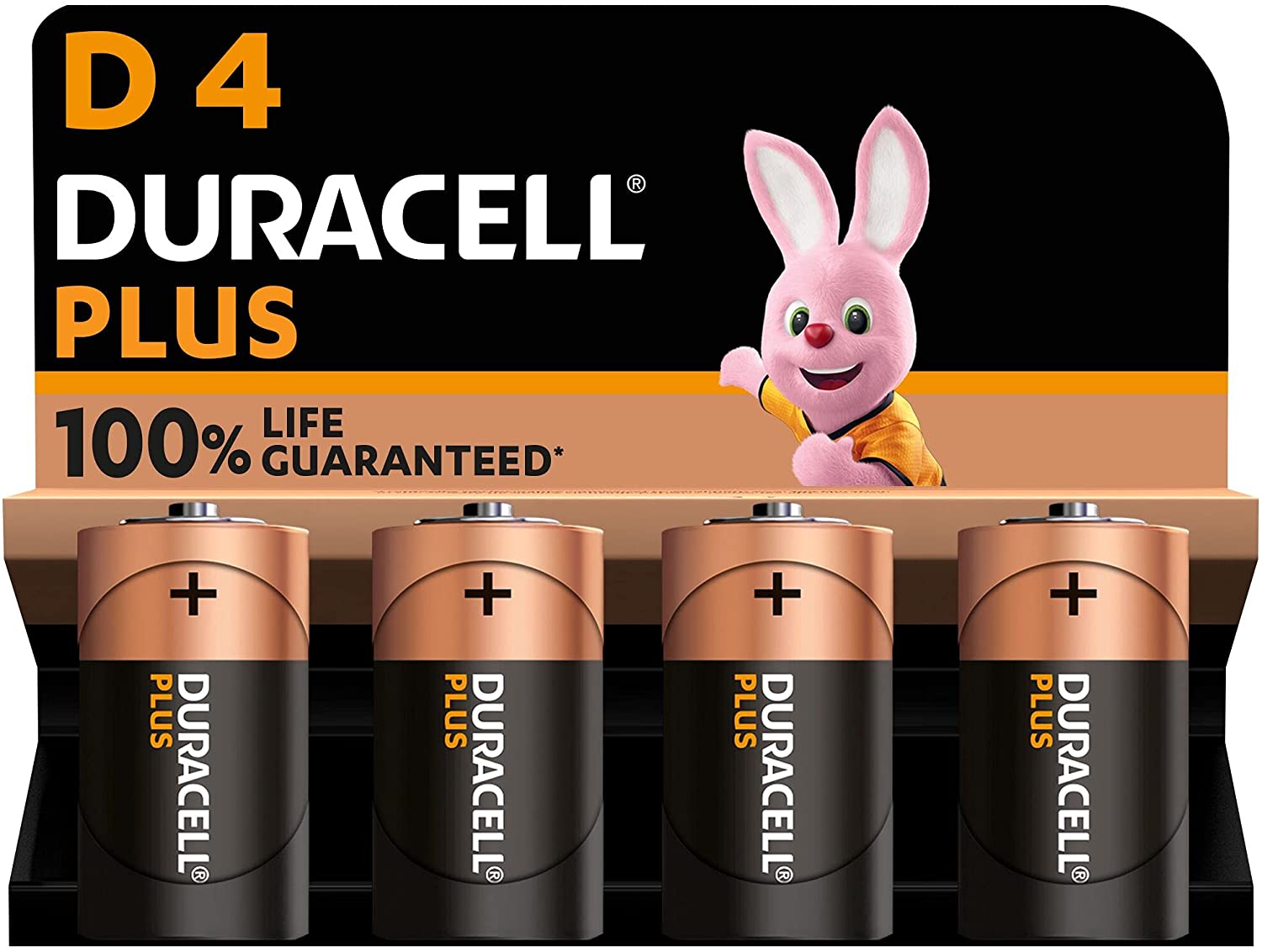 Duracell Plus LR20, 1.5V Alkaline Batterie, D Mono MN1300 TORCIA, 4er-Pack