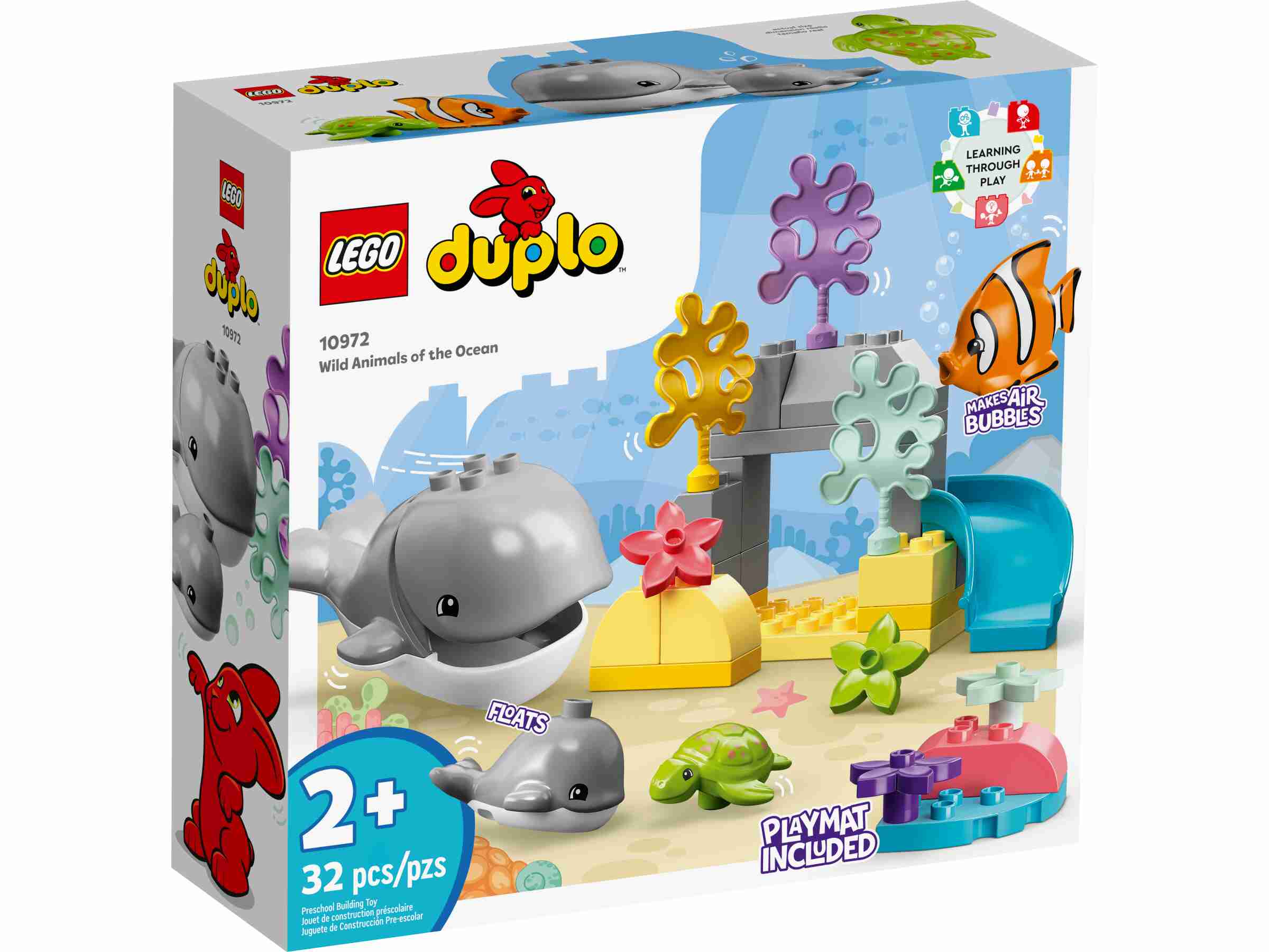 LEGO 10972 DUPLO Wilde Tiere des Ozeans mit Meerestieren und Spielmatte