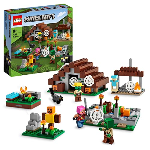 LEGO 21190 Minecraft Das verlassene Dorf, Spielzeug mit Zombiejäger Lager
