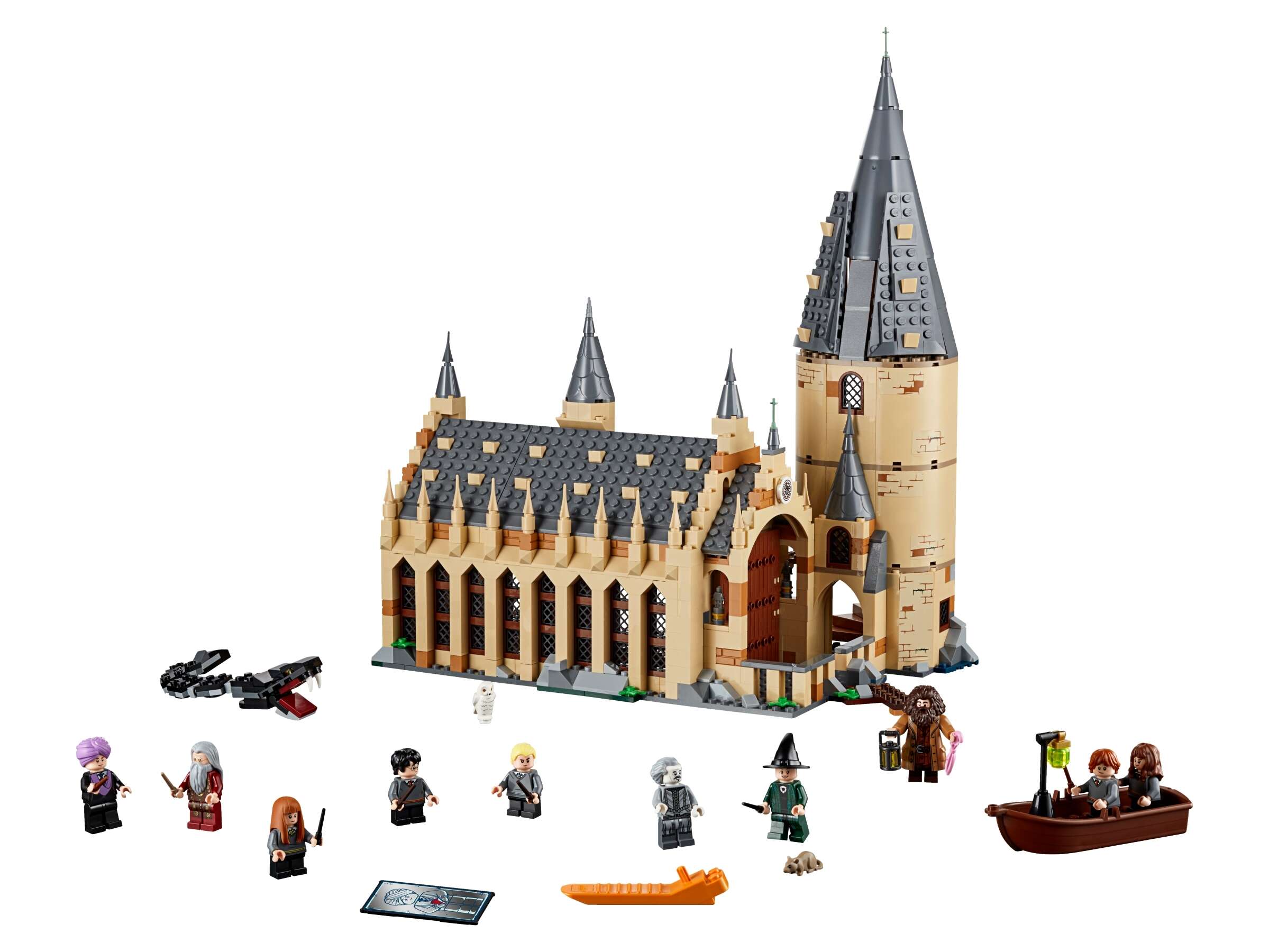 LEGO 75954 Harry Potter Die große Halle von Hogwarts mit 10 Minifiguren und Boot