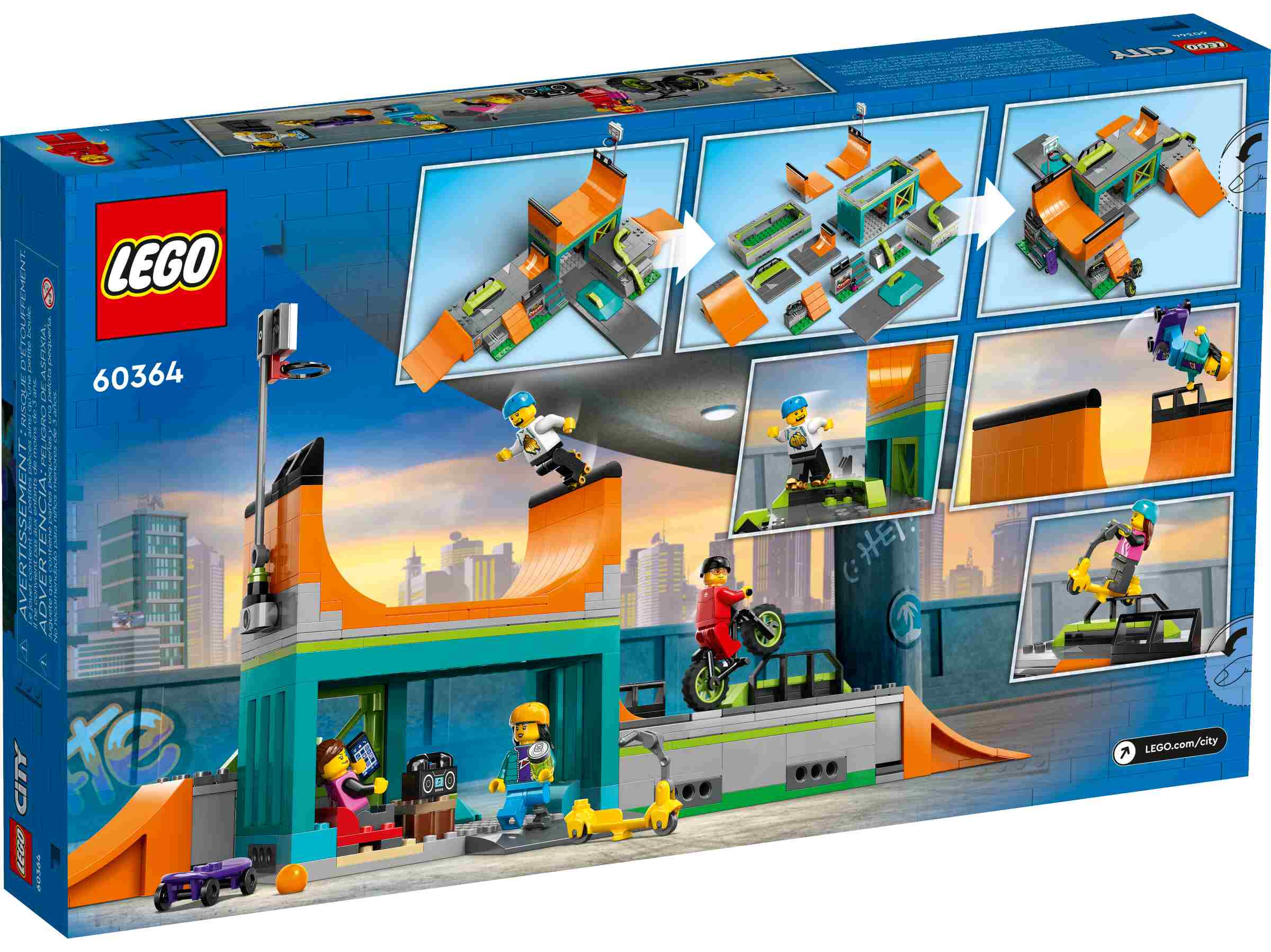 LEGO 60364 City Skaterpark, 4 Minifiguren, vielseitig kombinierbare Rampenmodule
