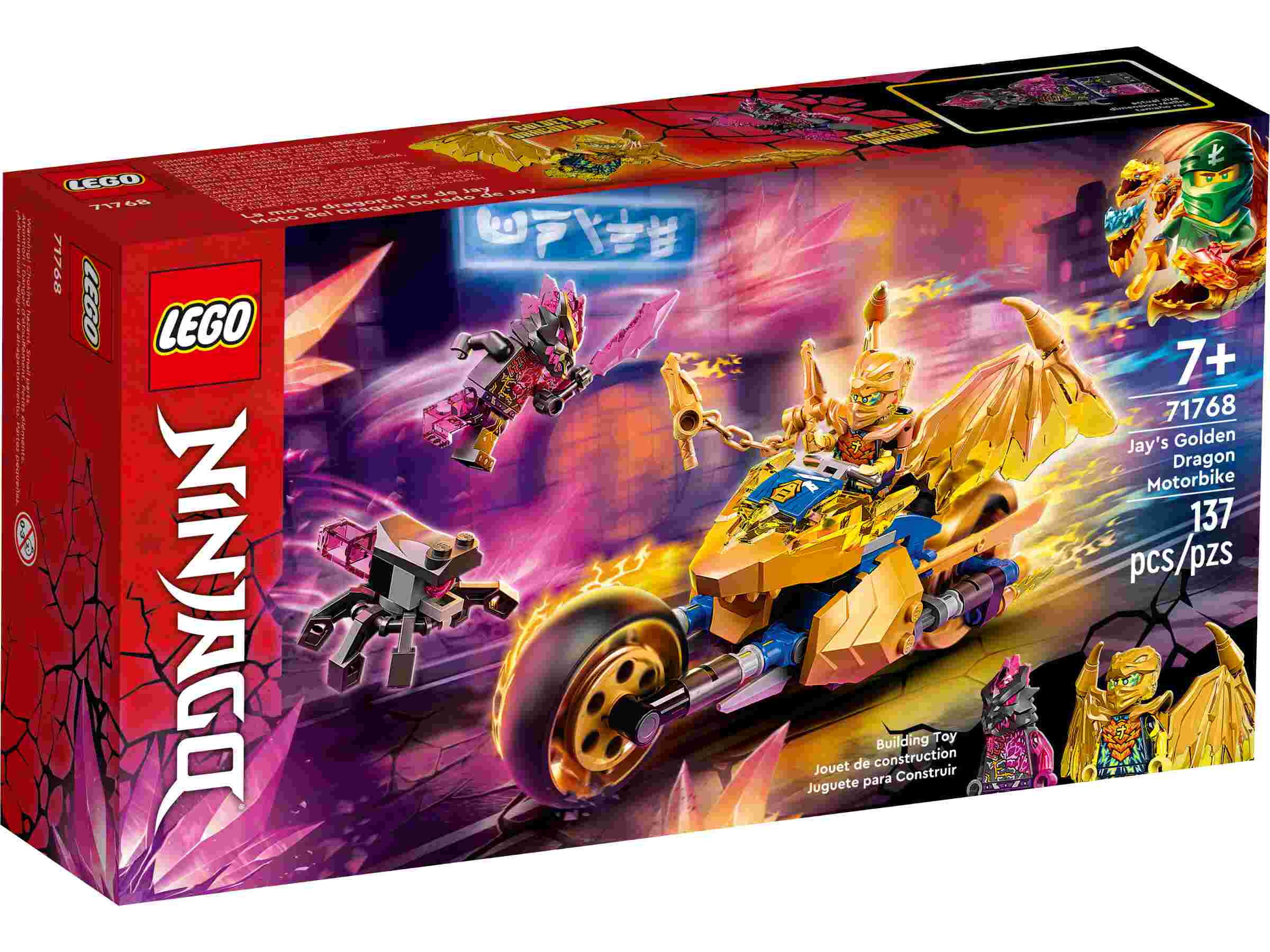 LEGO 71768 NINJAGO Jays Golddrachen-Motorrad