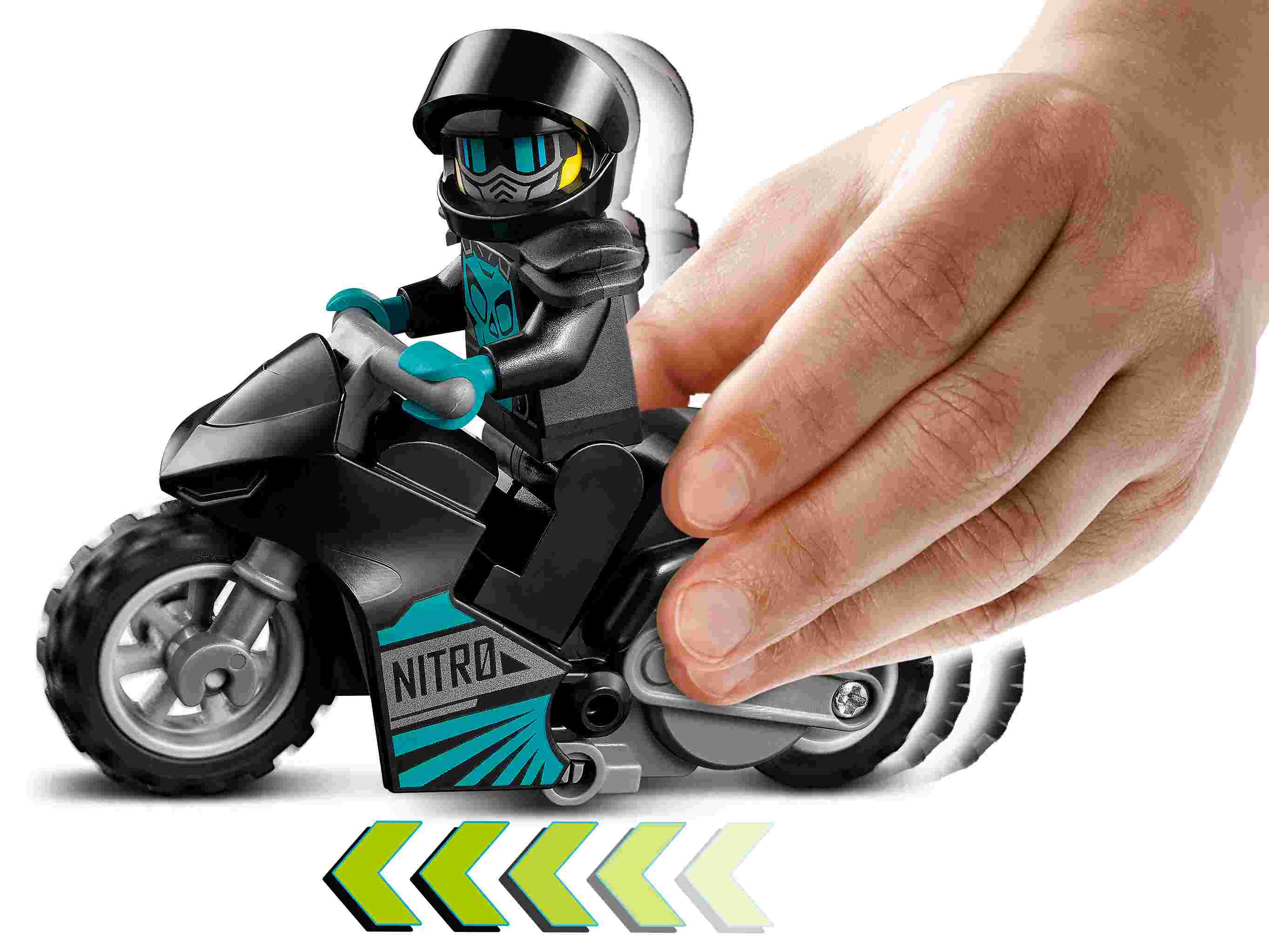 LEGO 60294 City Stuntz Stuntshow-Truck, Stuntbike mit Schwungrad, 4 Minifiguren