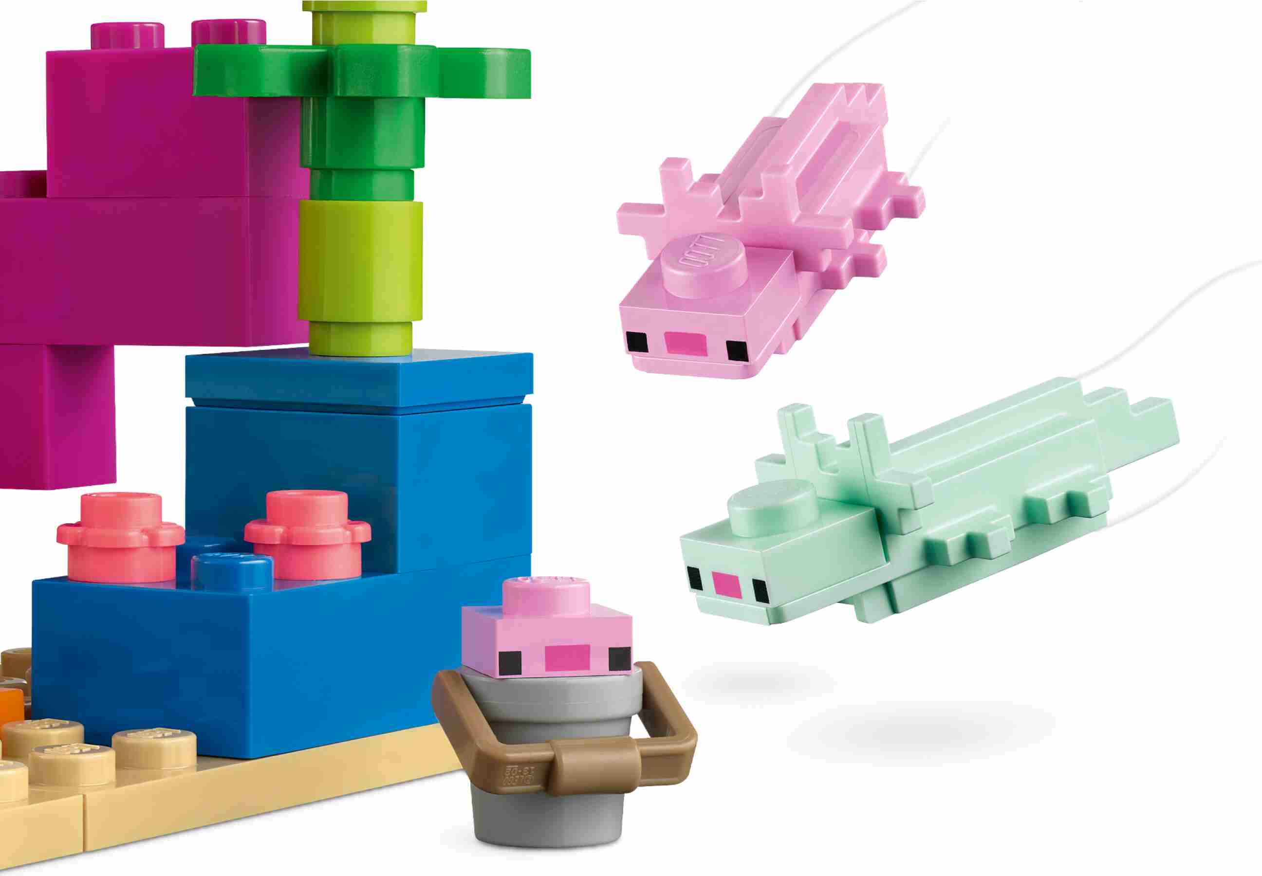 LEGO 21247 Minecraft Das Axolotl-Haus, authentische Minecraft Figuren