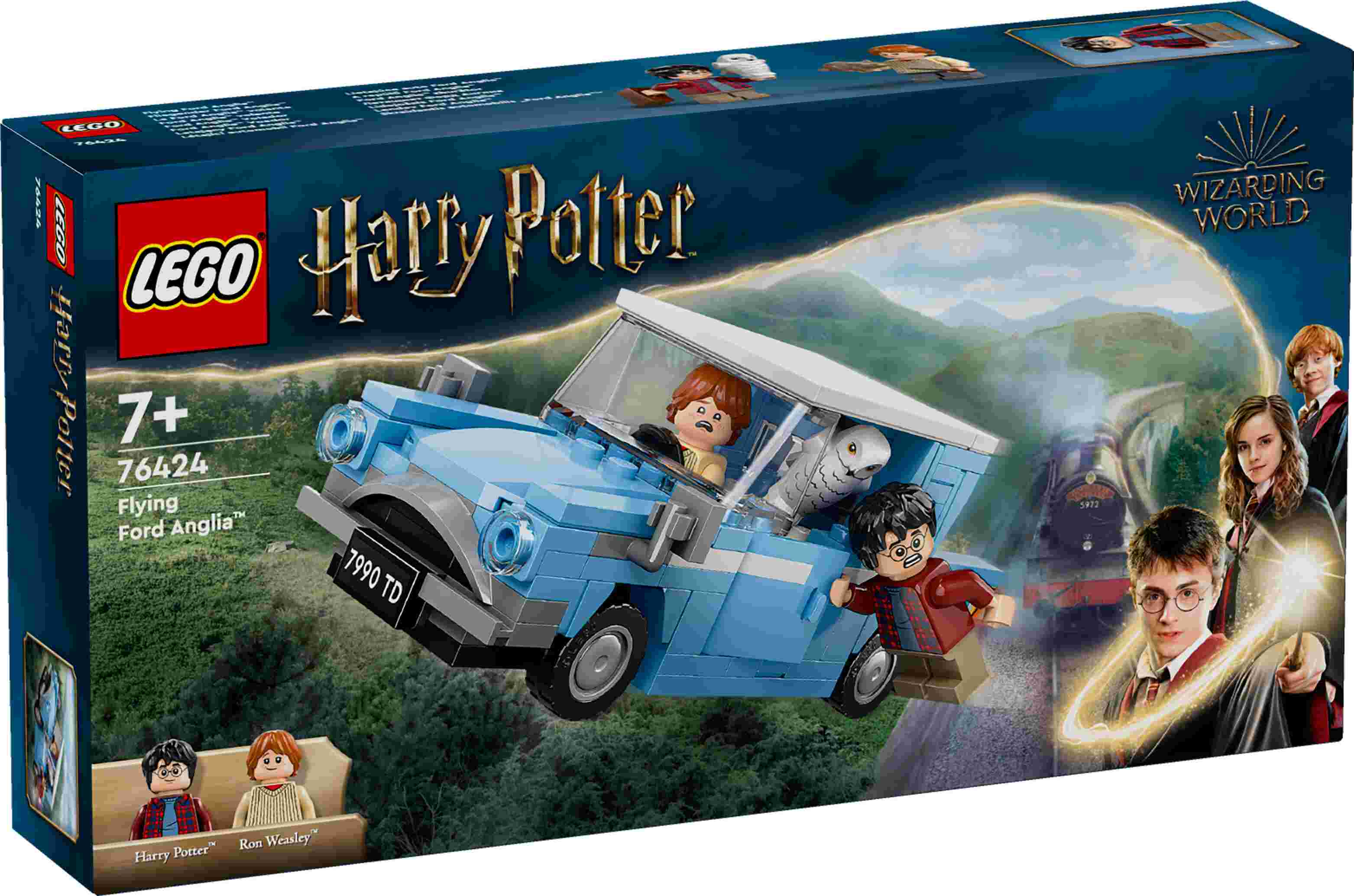 LEGO 76424 Harry Potter Fliegender Ford Anglia, Harry, Ron, Hedwig, Krätze