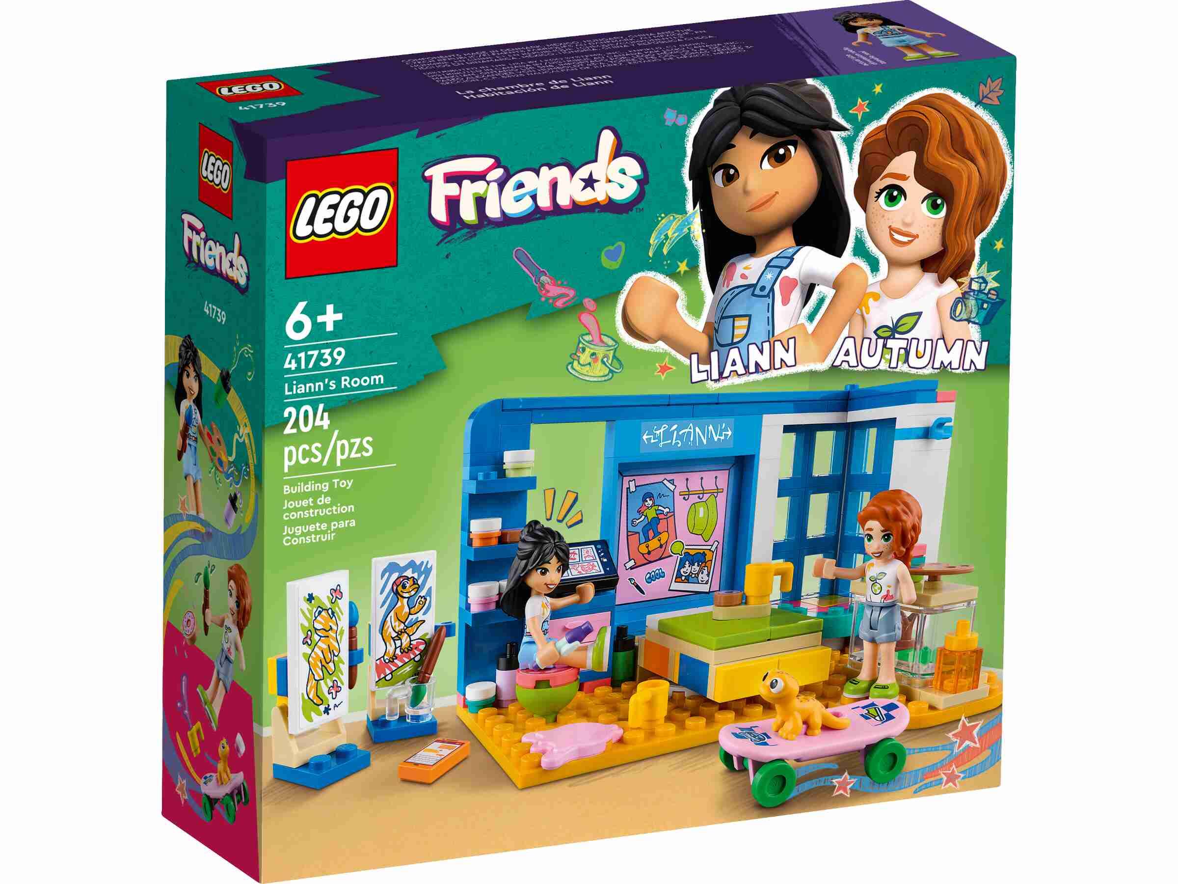 LEGO 41739 Friends Lianns Zimmer, Liann und Autumn, Gecko Popcorn